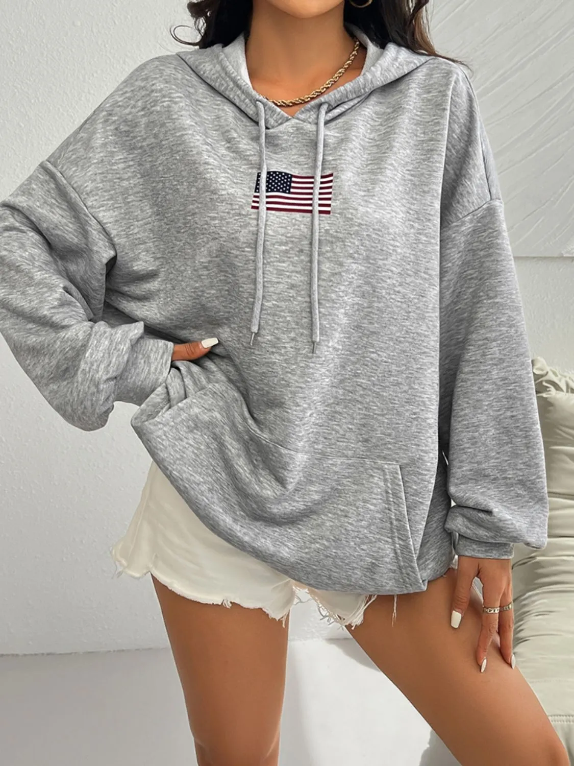 Stand Proud USA Drawstring Flag Hoodie