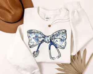 Stethoscope Bow Nurse Sweatshirt