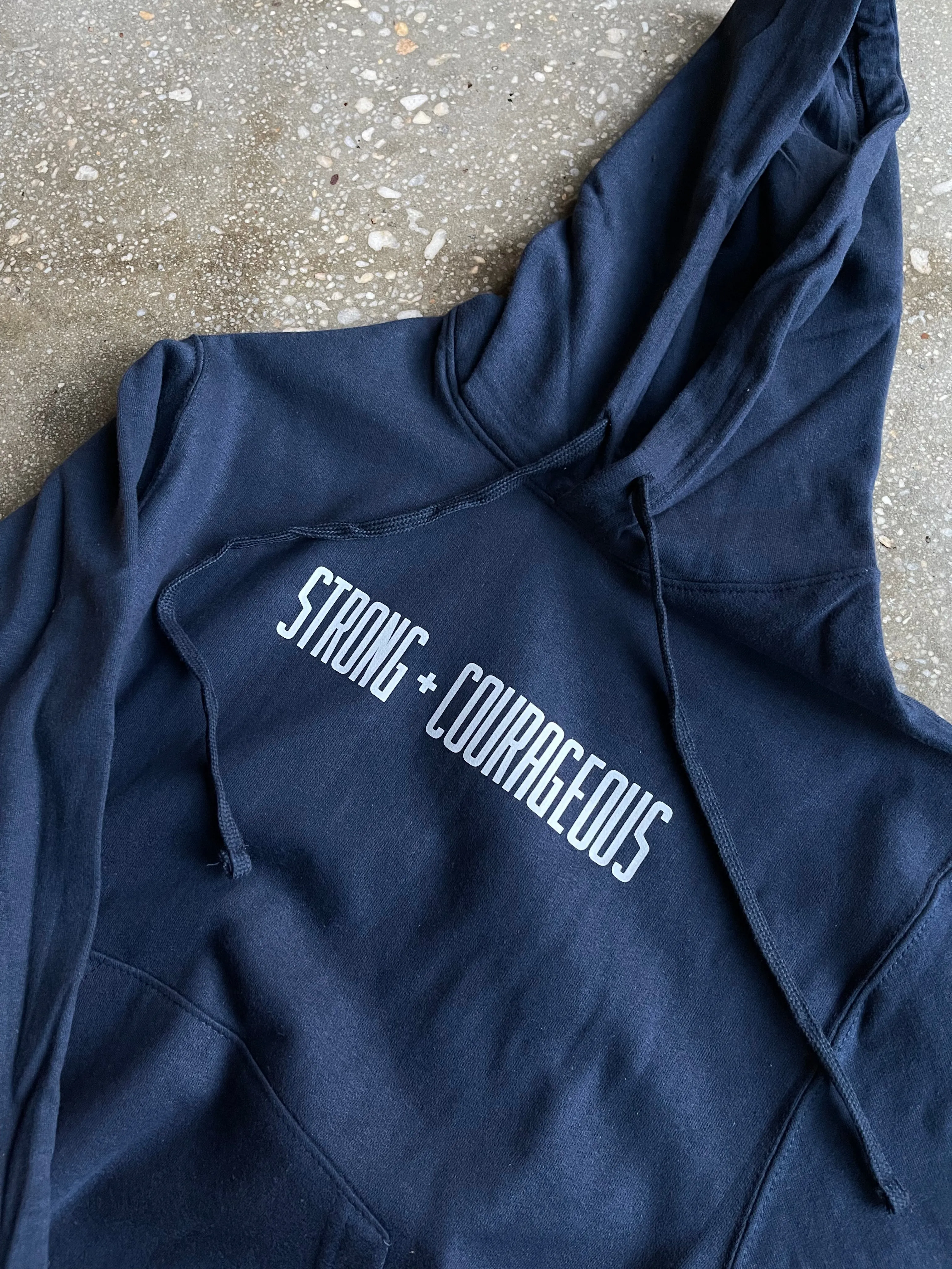Strong   Courageous Adult Box Hoodie