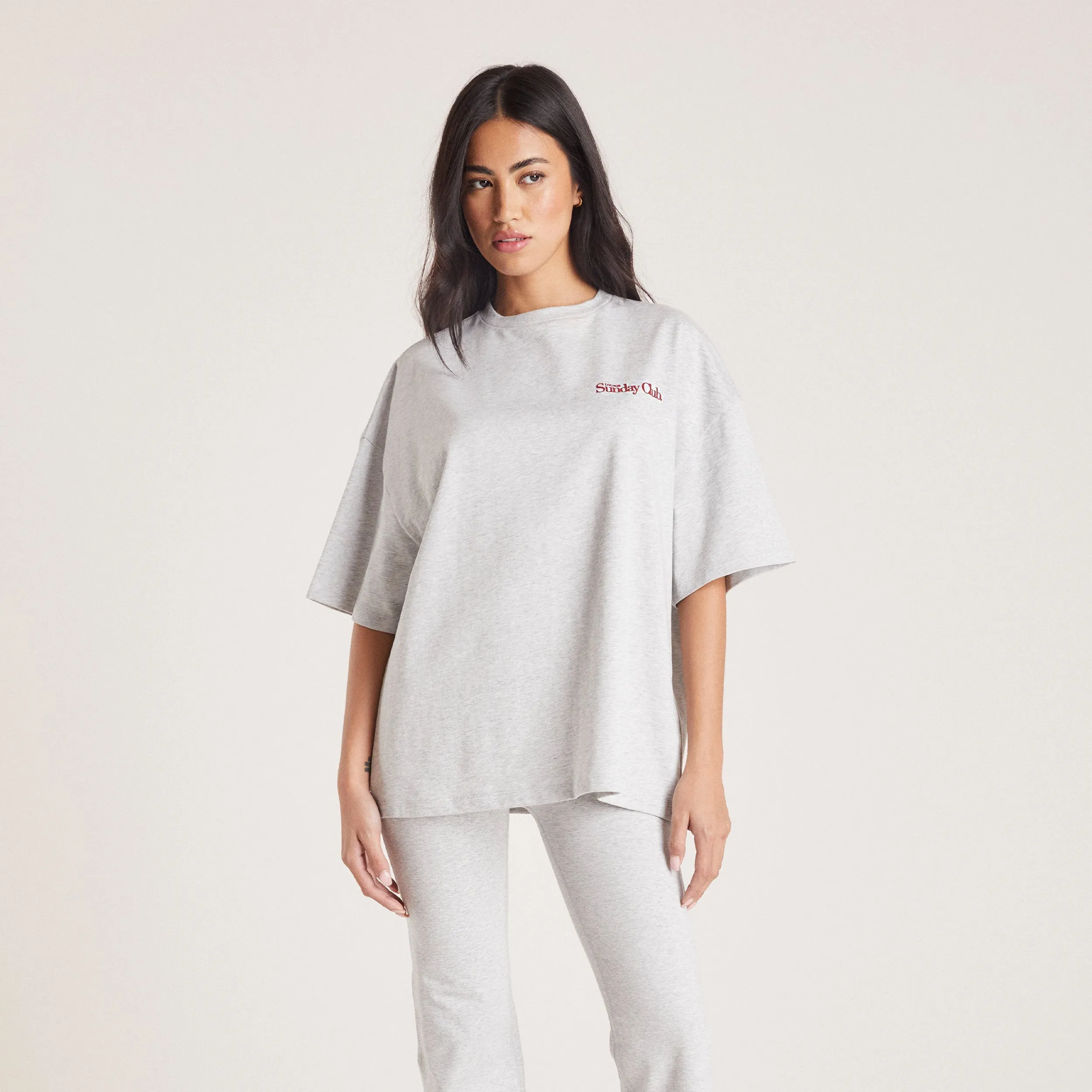 T-Shirt Boxy - Gris Chiné