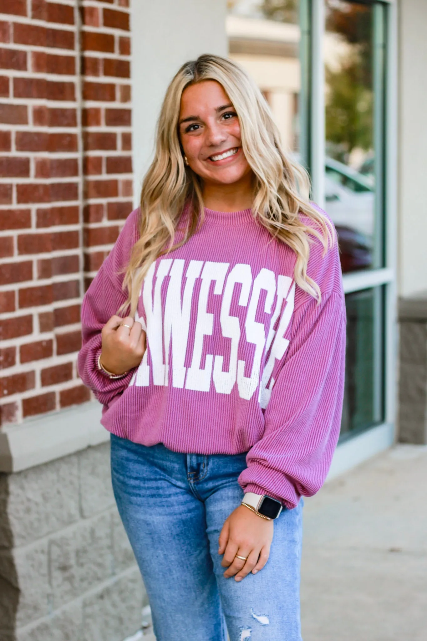 Tennessee Time Ribbed Pullover in Purple