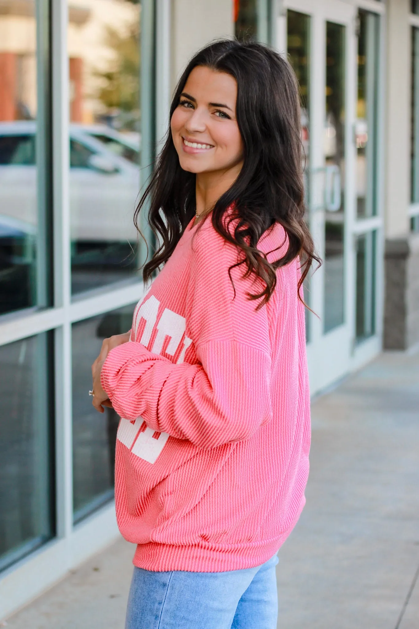 Tennessee Time Ribbed Pullover in Watermelon