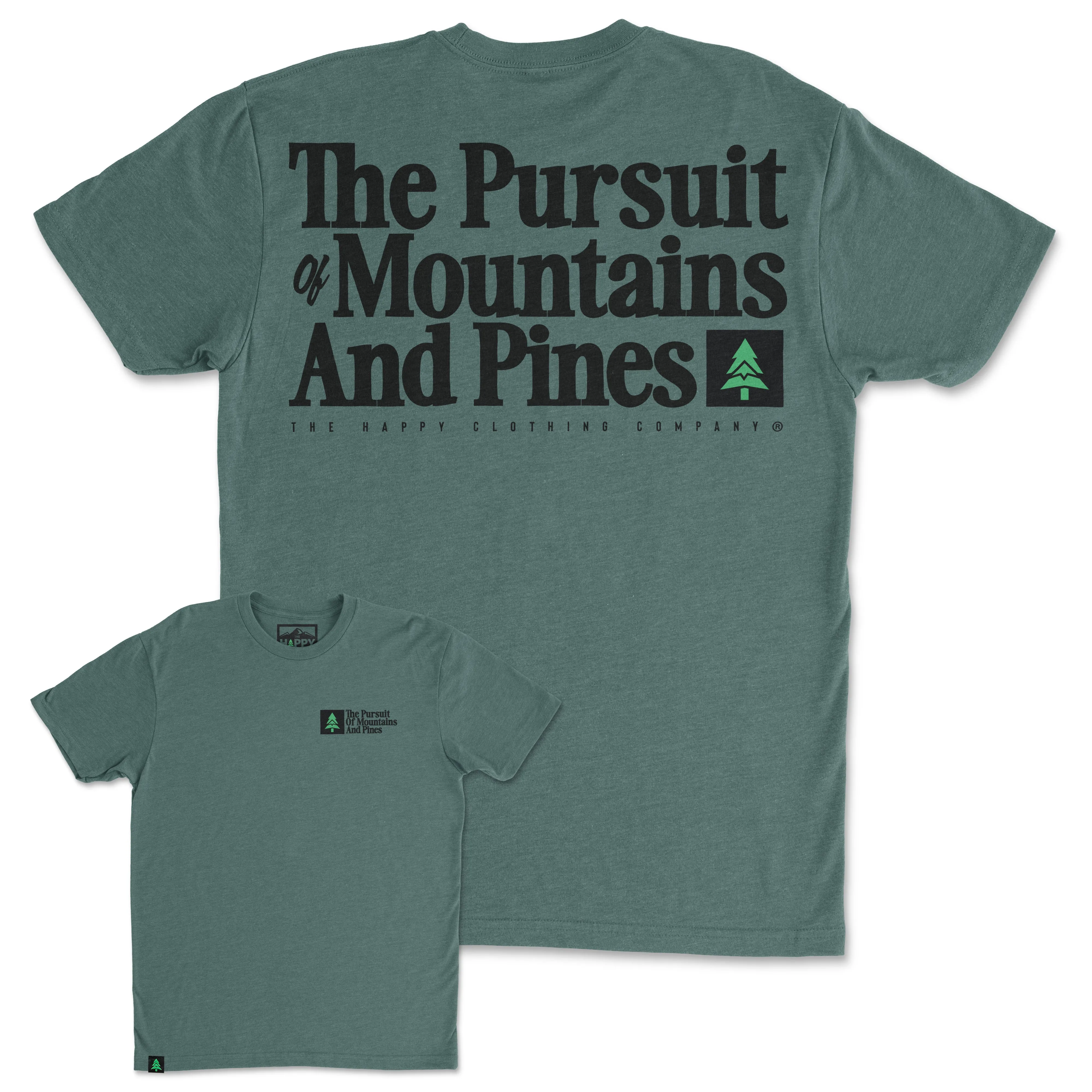 The Pursuit Of Mountains and Pines Back Print 'Trail Tee' | Lightweight Blend |