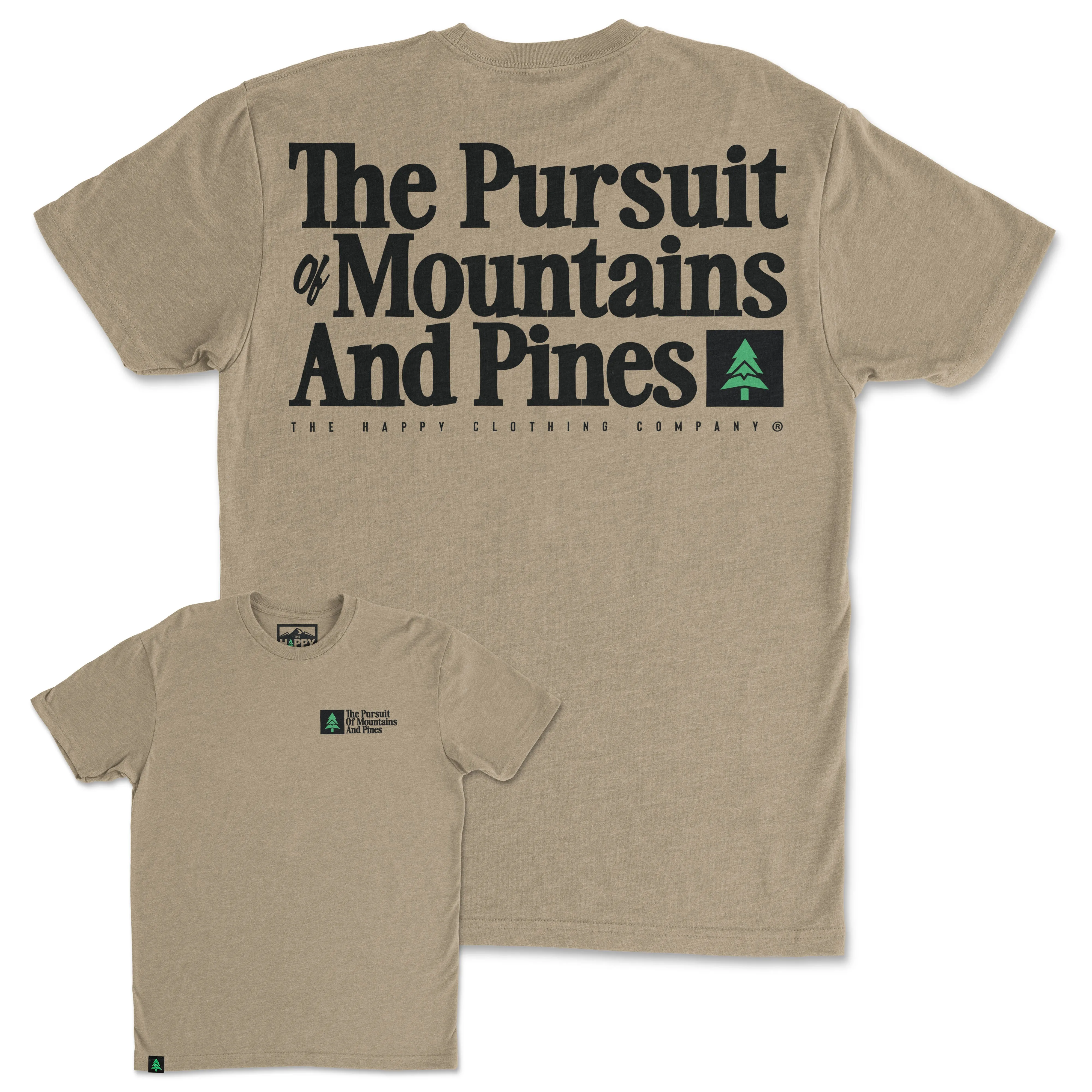The Pursuit Of Mountains and Pines Back Print 'Trail Tee' | Lightweight Blend |