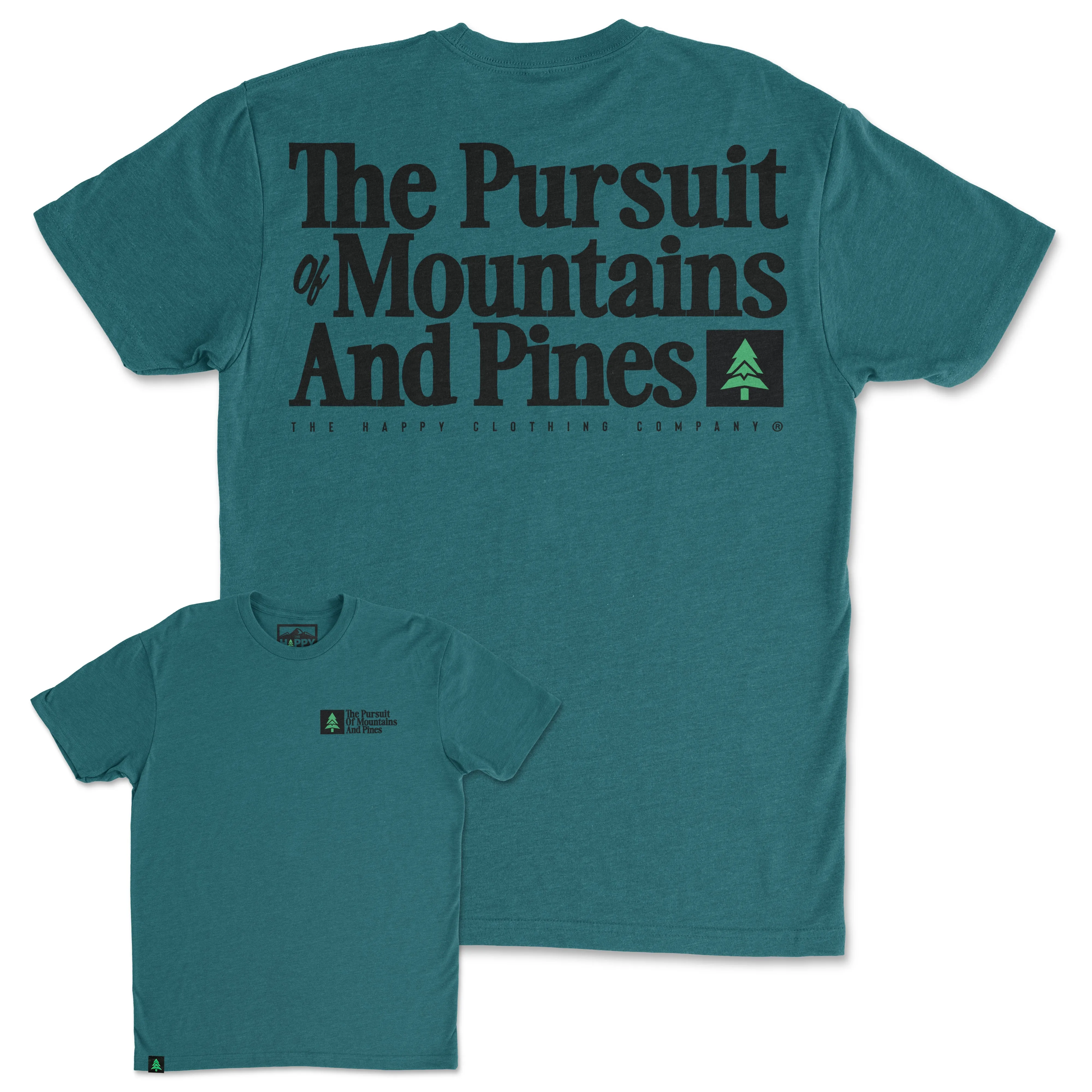 The Pursuit Of Mountains and Pines Back Print 'Trail Tee' | Lightweight Blend |