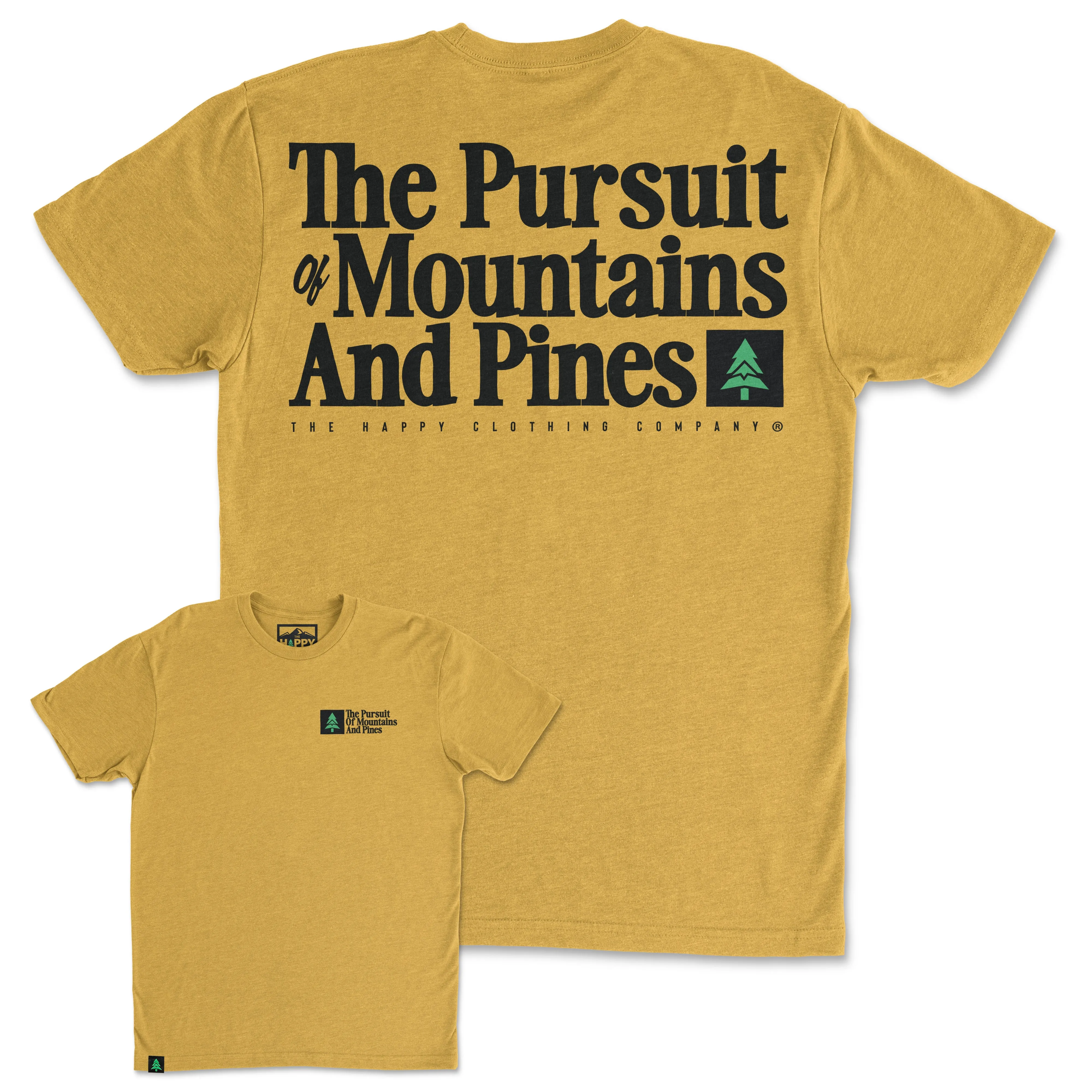 The Pursuit Of Mountains and Pines Back Print 'Trail Tee' | Lightweight Blend |