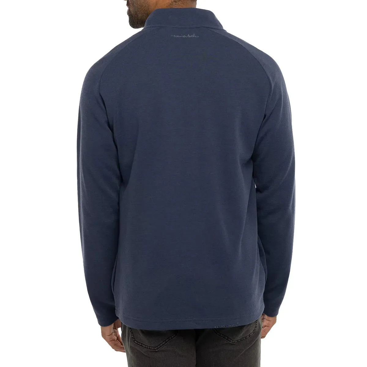 TRAVIS MATHEW MENS UPGRADED 1/4 ZIP PULLOVER - NAVY