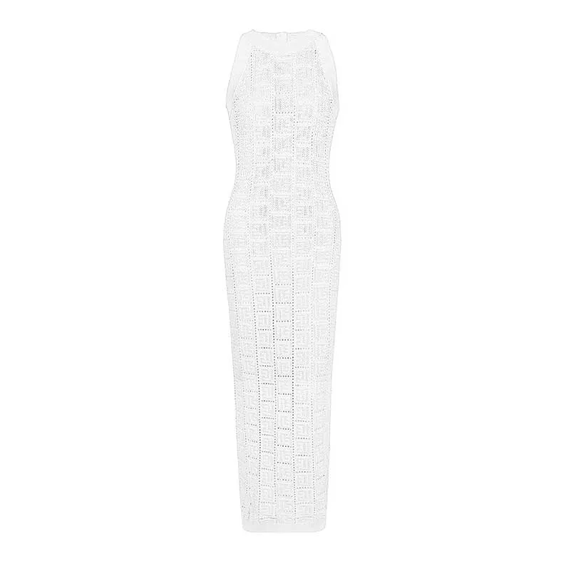 Trendy Chic Suit Knitted Cardigan Coat   Sleeveless Midi Dress Set Two Pieces Dress Suit