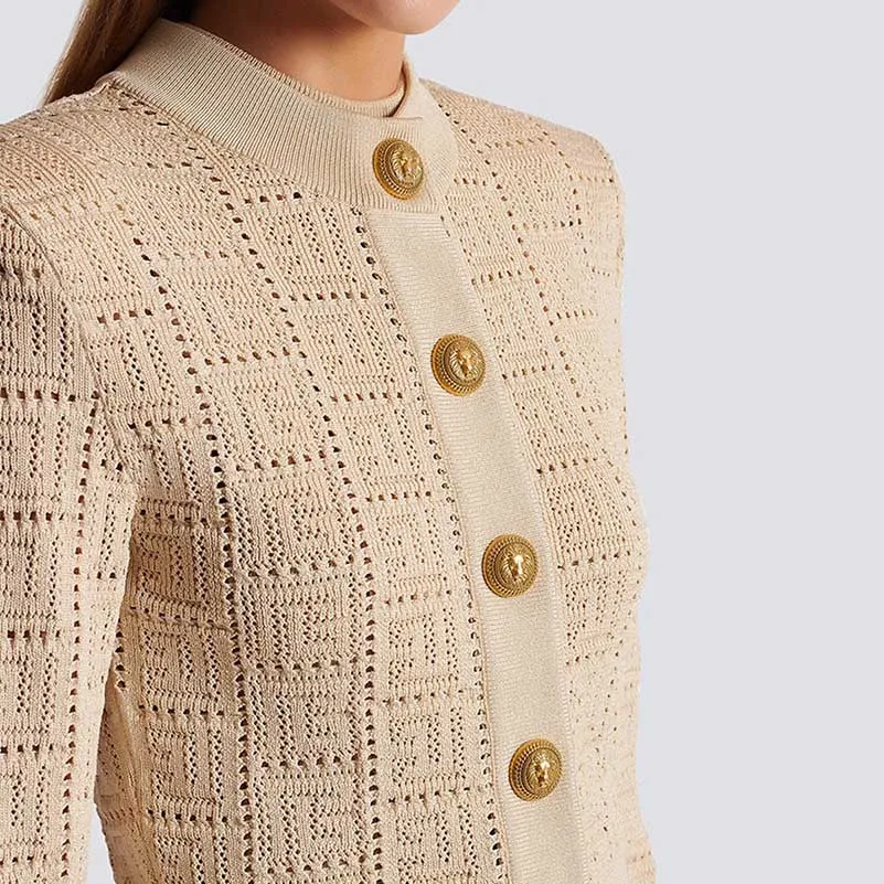 Trendy Chic Suit Knitted Cardigan Coat   Sleeveless Midi Dress Set Two Pieces Dress Suit