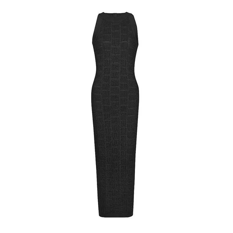 Trendy Chic Suit Knitted Cardigan Coat   Sleeveless Midi Dress Set Two Pieces Dress Suit