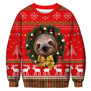 Ugly Christmas Sweater with 3D Dog Prints