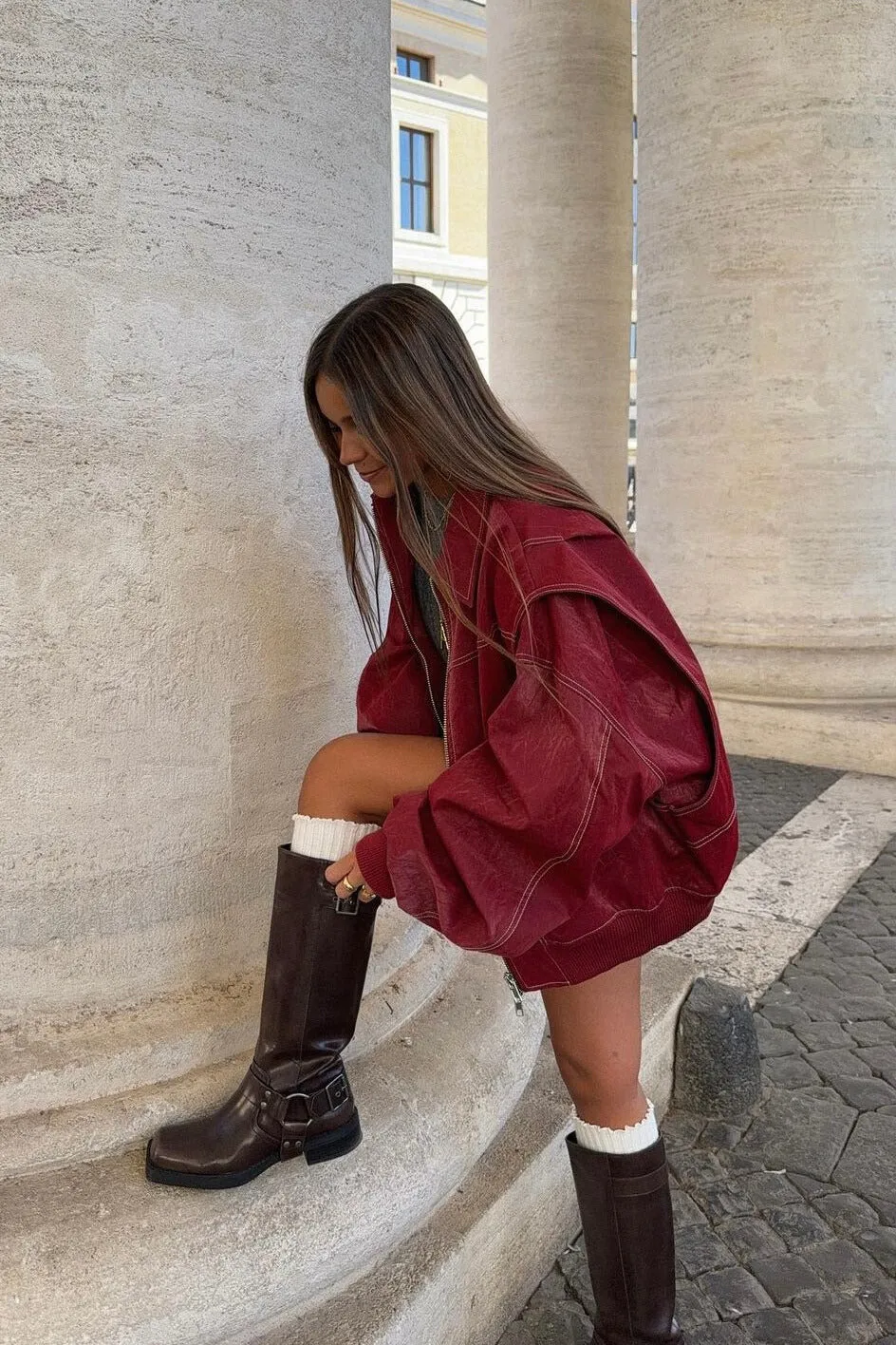 Vera | Wine Red Jacket