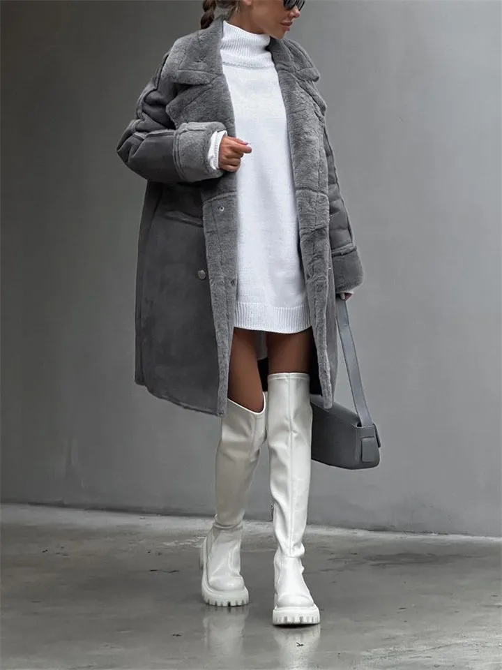 Versatile Faux Suede Cozy Plush Coats for Women