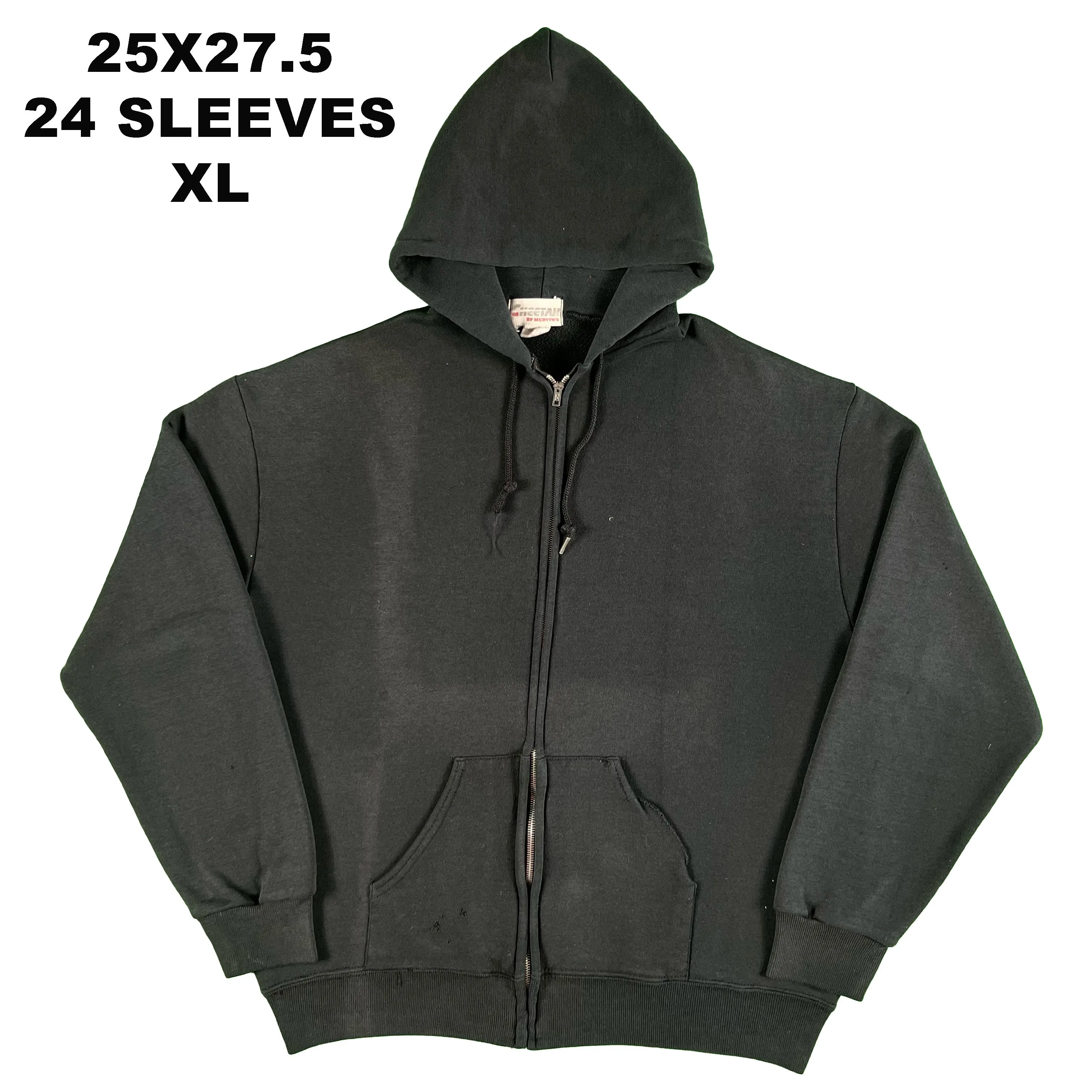 Vintage Blank Black Z/U Hoodie- SELECT SIZE