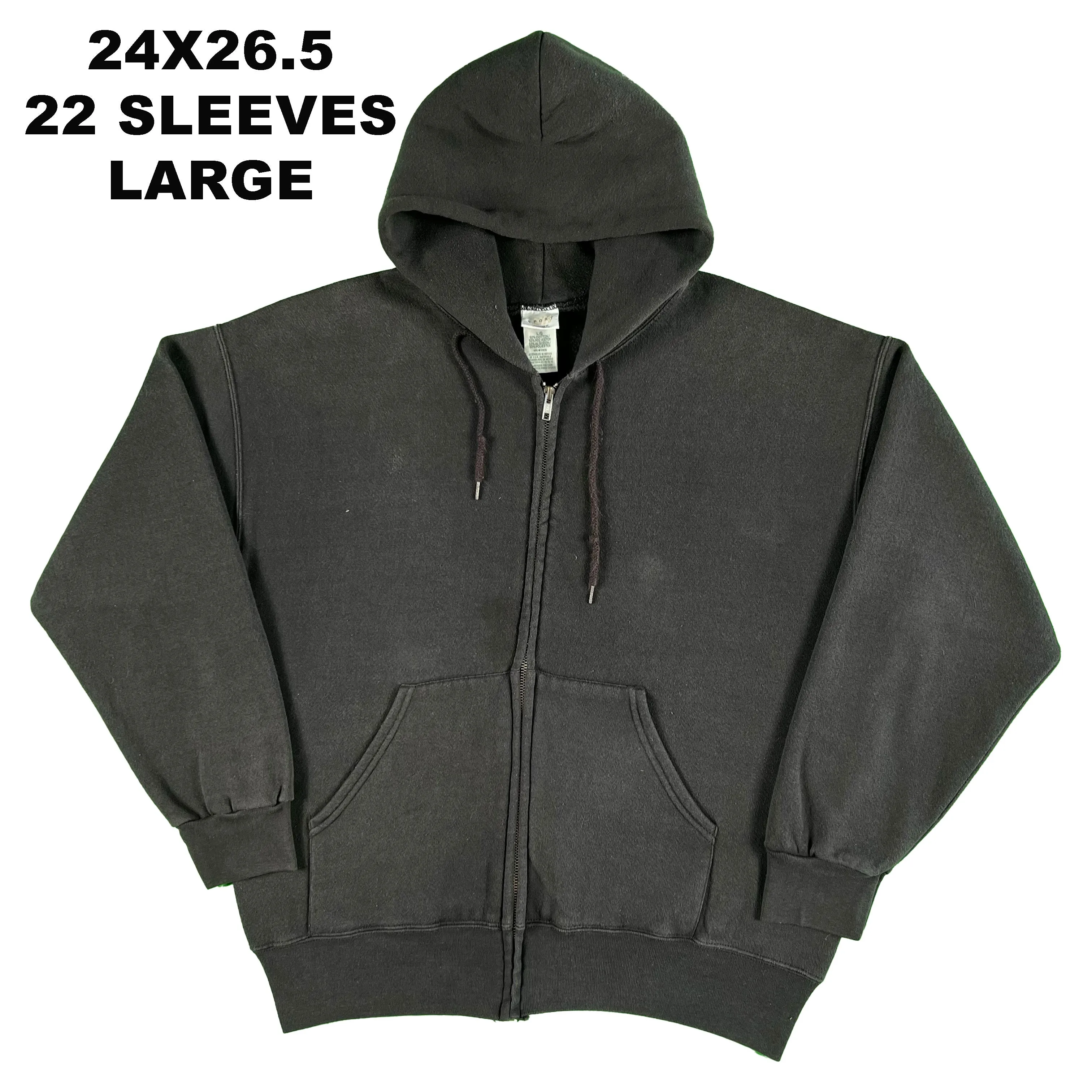 Vintage Blank Black Z/U Hoodie- SELECT SIZE