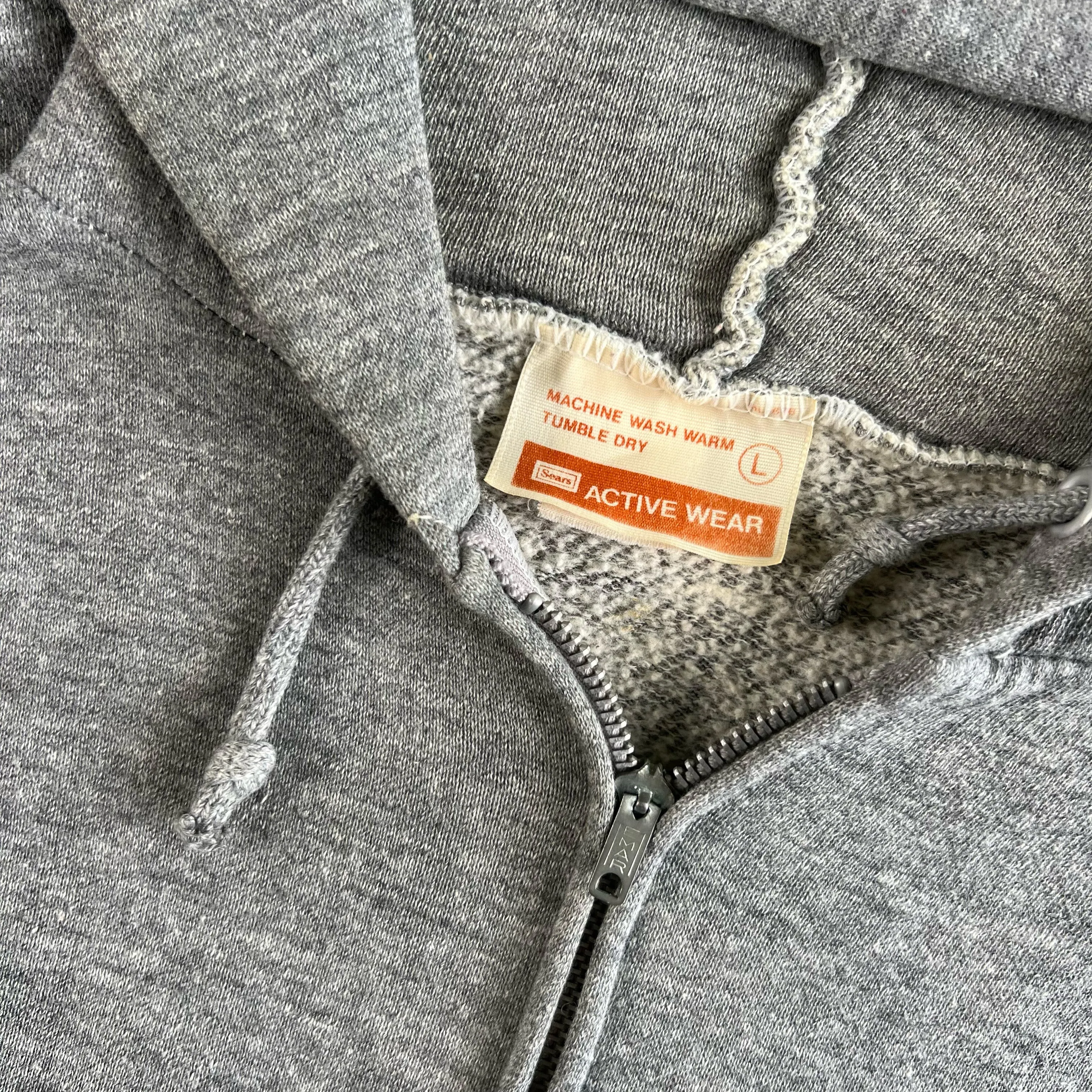 Vintage Blank Grey Zip Up Hoodie- SELECT SIZE