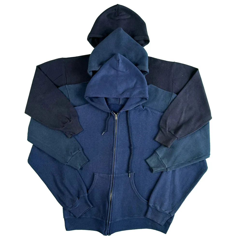 Vintage Blank Navy & Grey z/u Hoodie Combo- SELECT SIZE