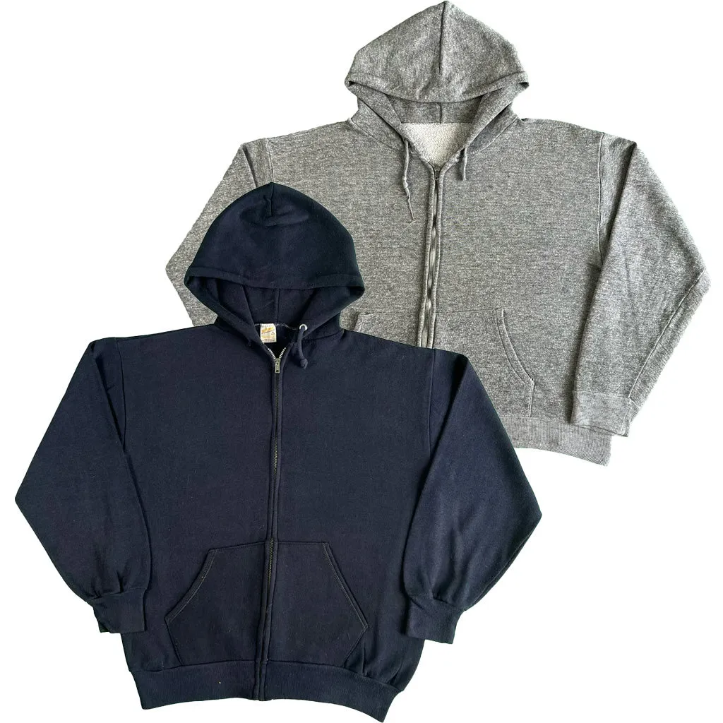 Vintage Blank Navy & Grey z/u Hoodie Combo- SELECT SIZE