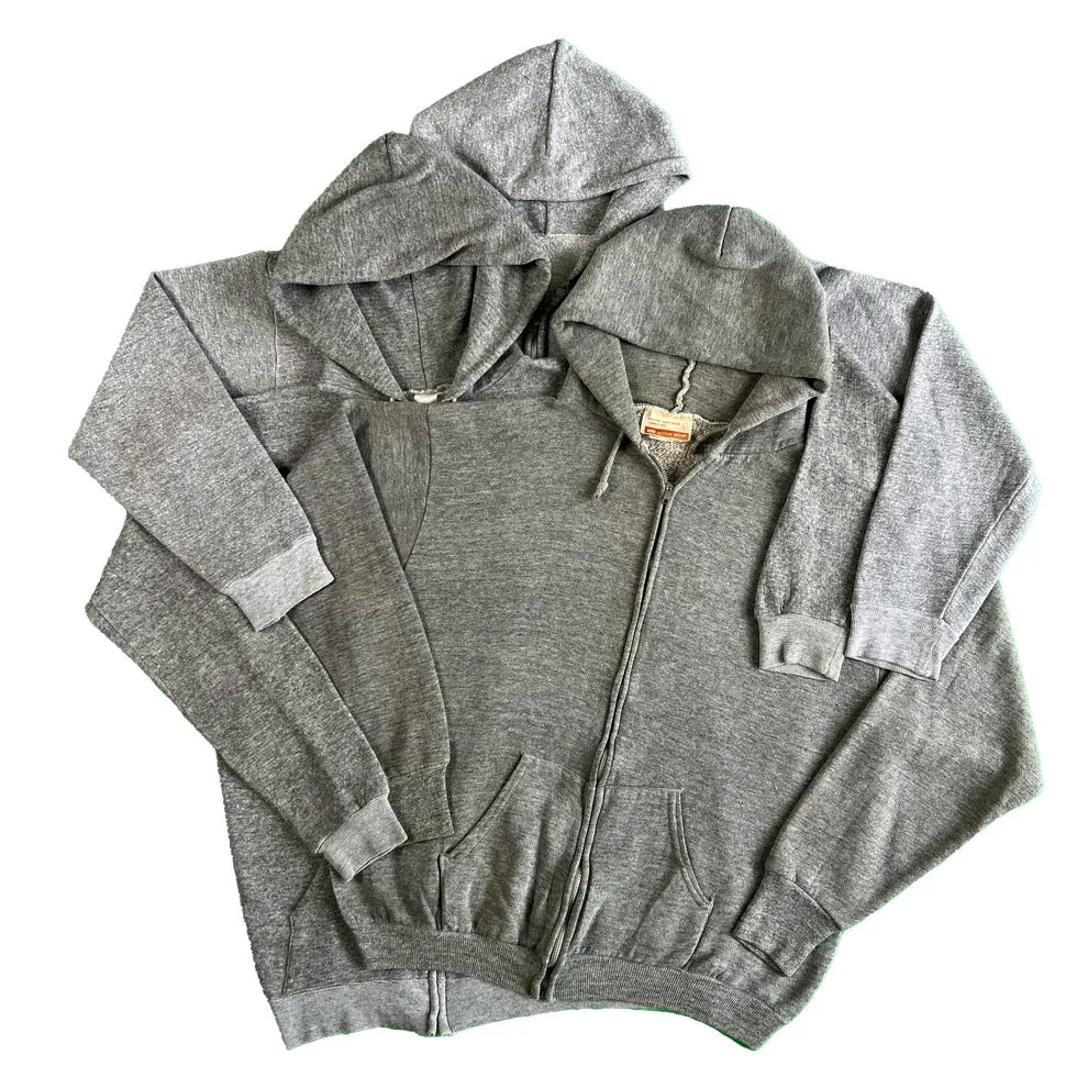 Vintage Blank Navy & Grey z/u Hoodie Combo- SELECT SIZE