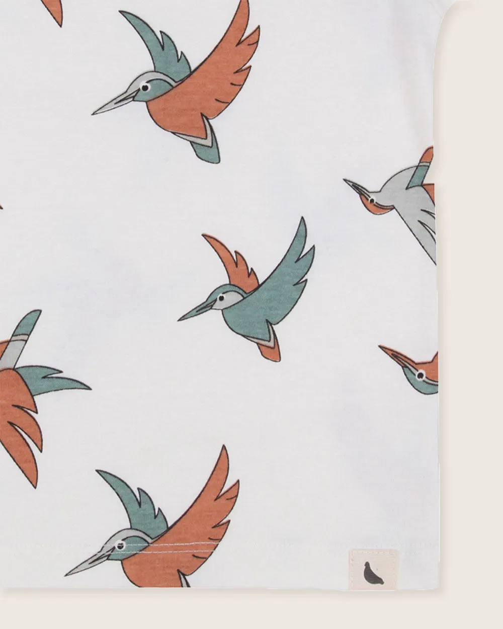 White Birdsong Print T-Shirt