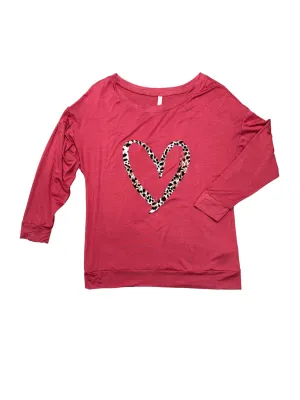 Wide Shoulder W/Heart-Mauve