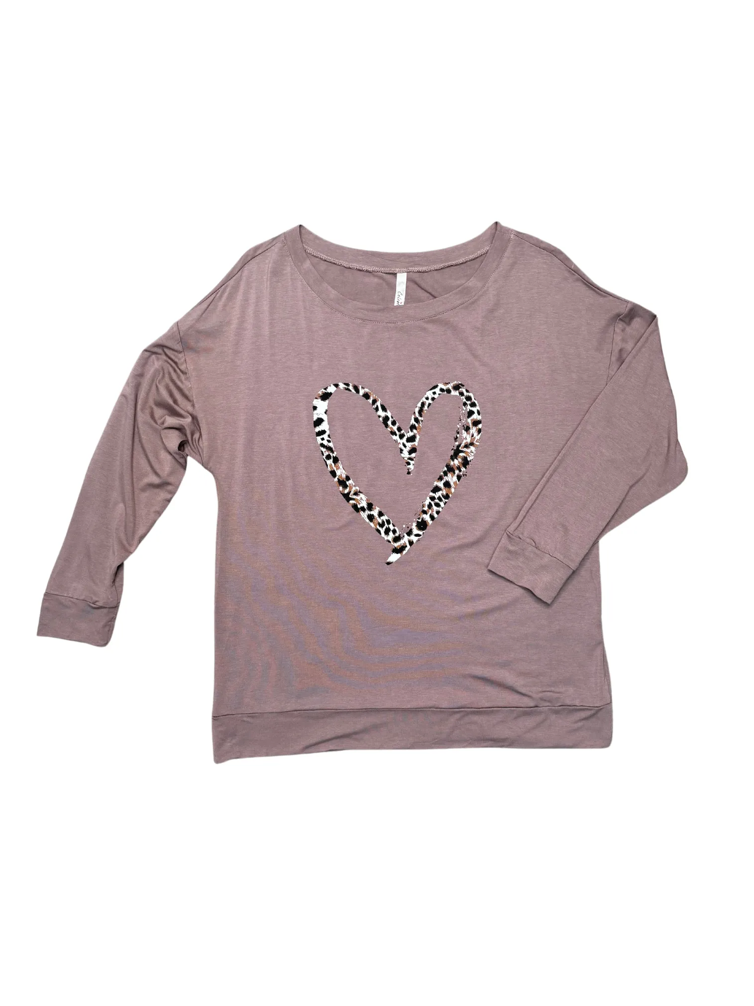Wide Shoulder W/Heart-Mocha