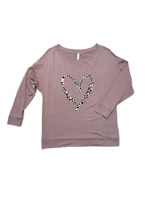 Wide Shoulder W/Heart-Mocha
