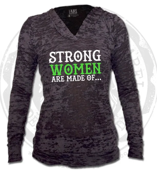 Women Are Strong - Burnout Hoodie (Black)
