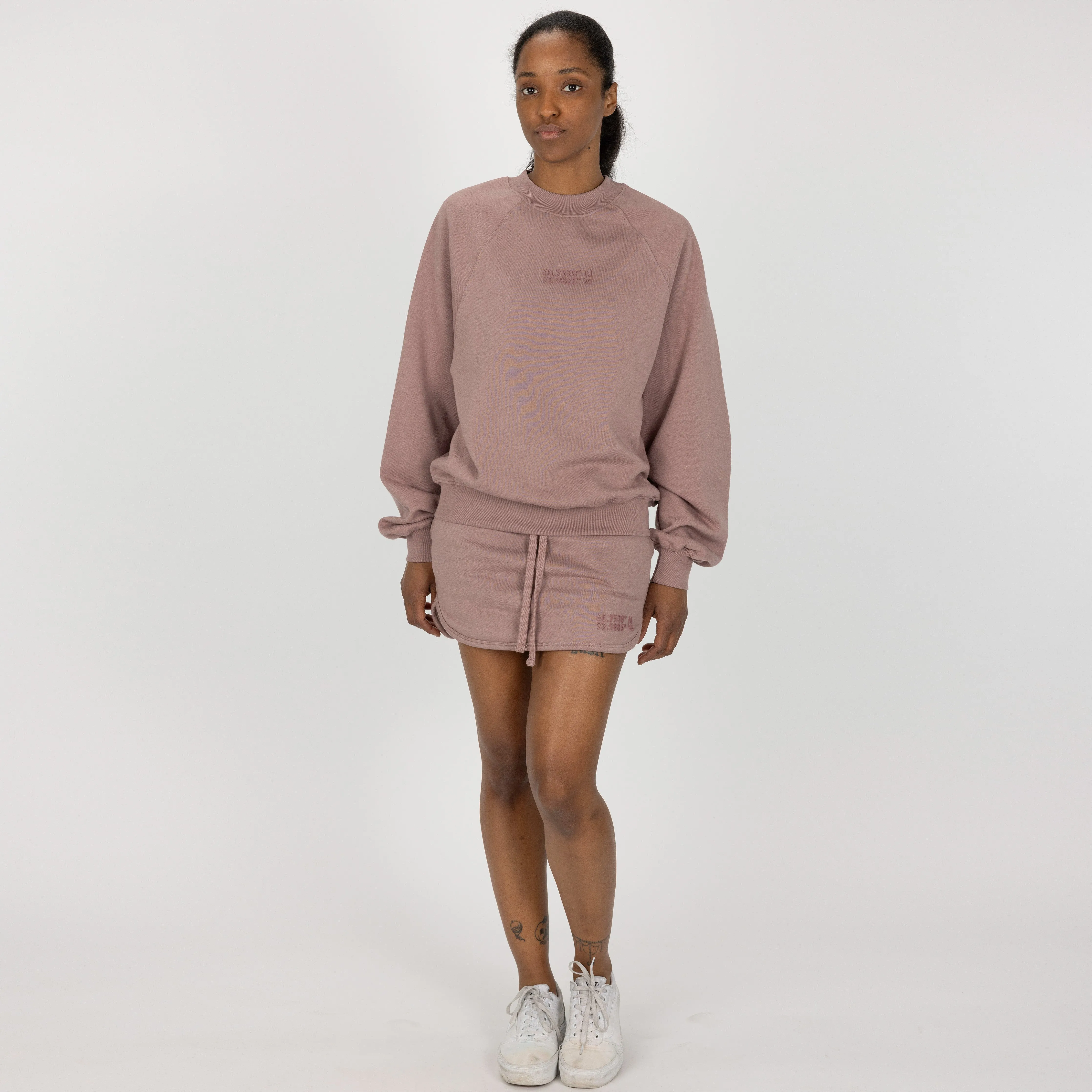 Womens Oversized Raglan Fleece Crew Sweatshirt - Antler