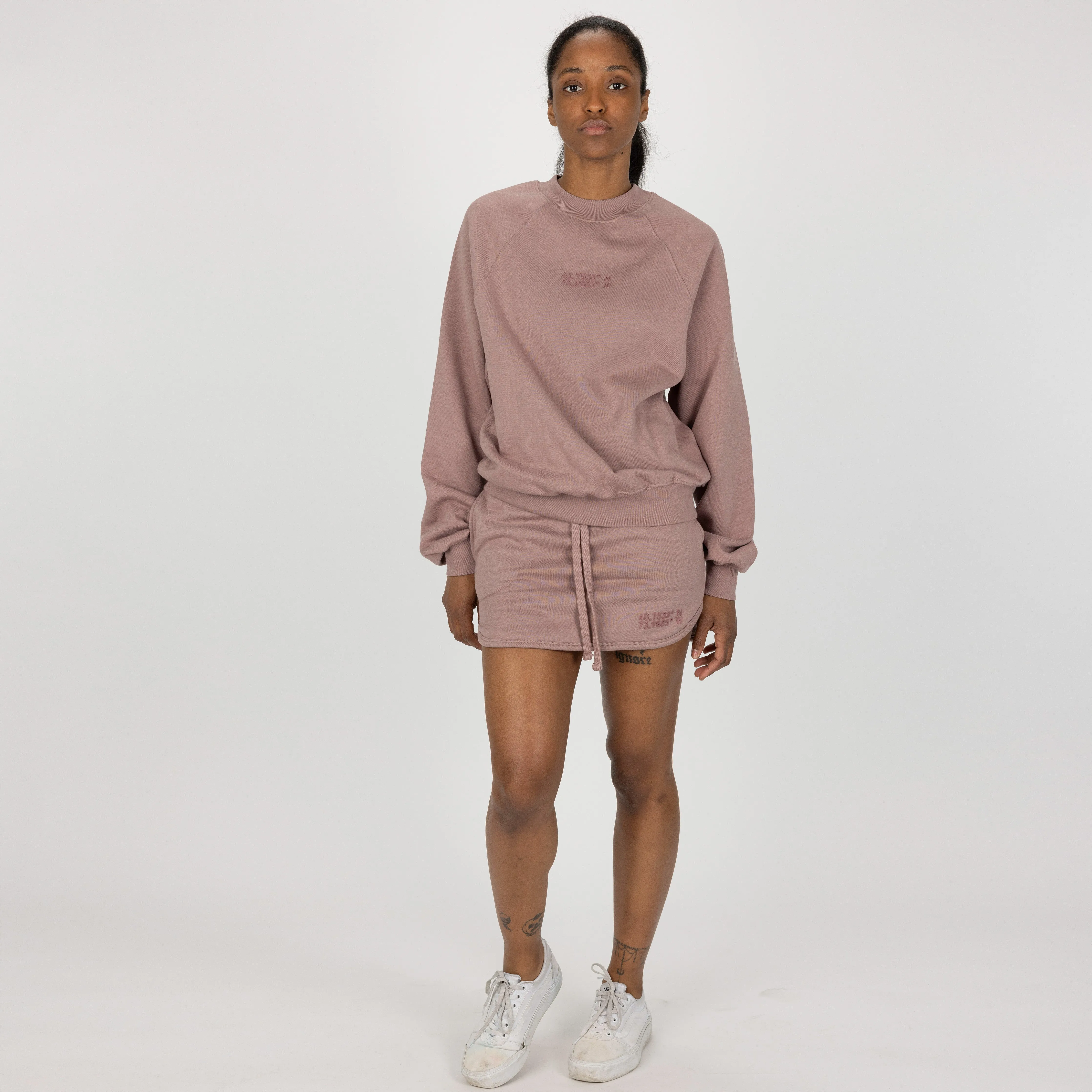 Womens Oversized Raglan Fleece Crew Sweatshirt - Antler