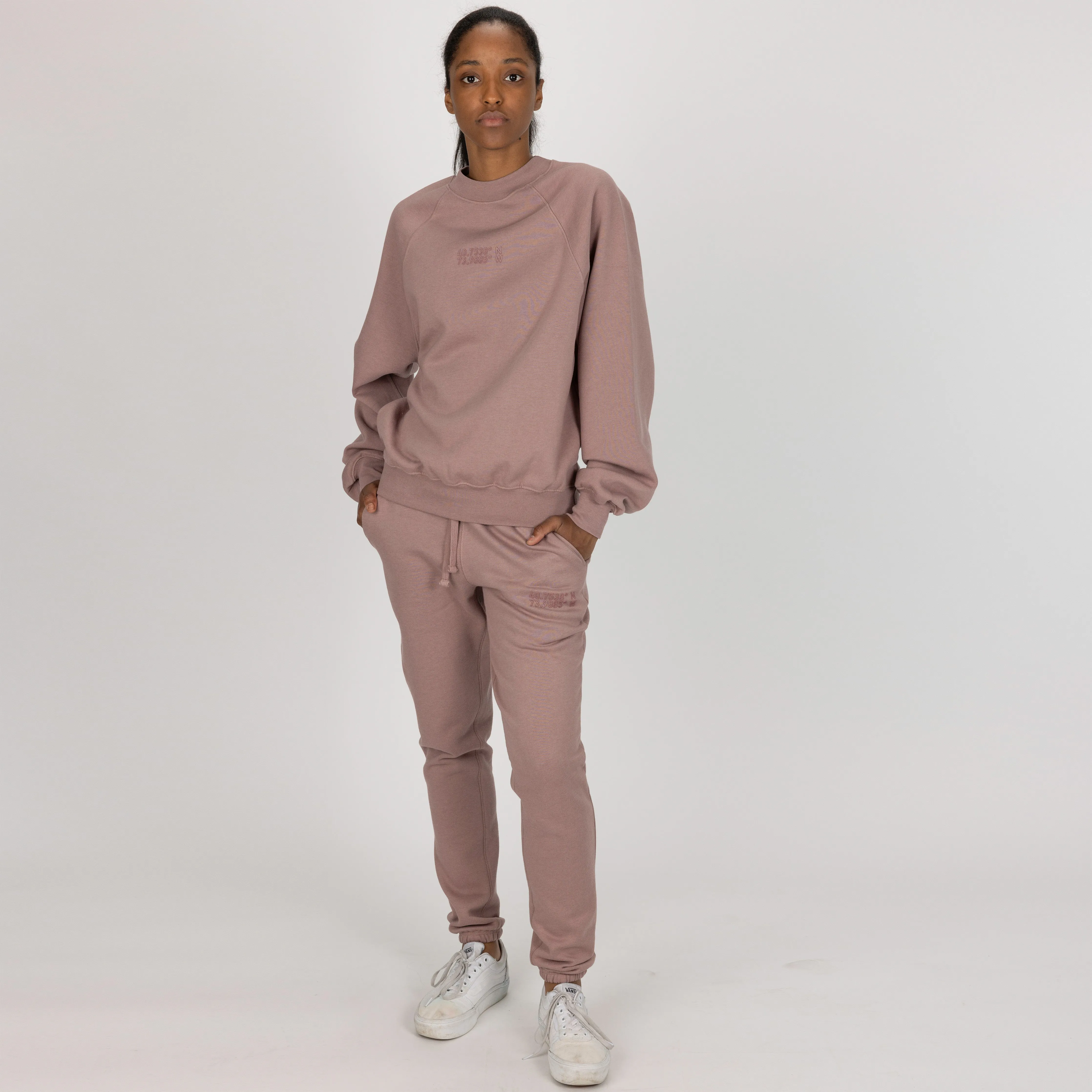 Womens Oversized Raglan Fleece Crew Sweatshirt - Antler