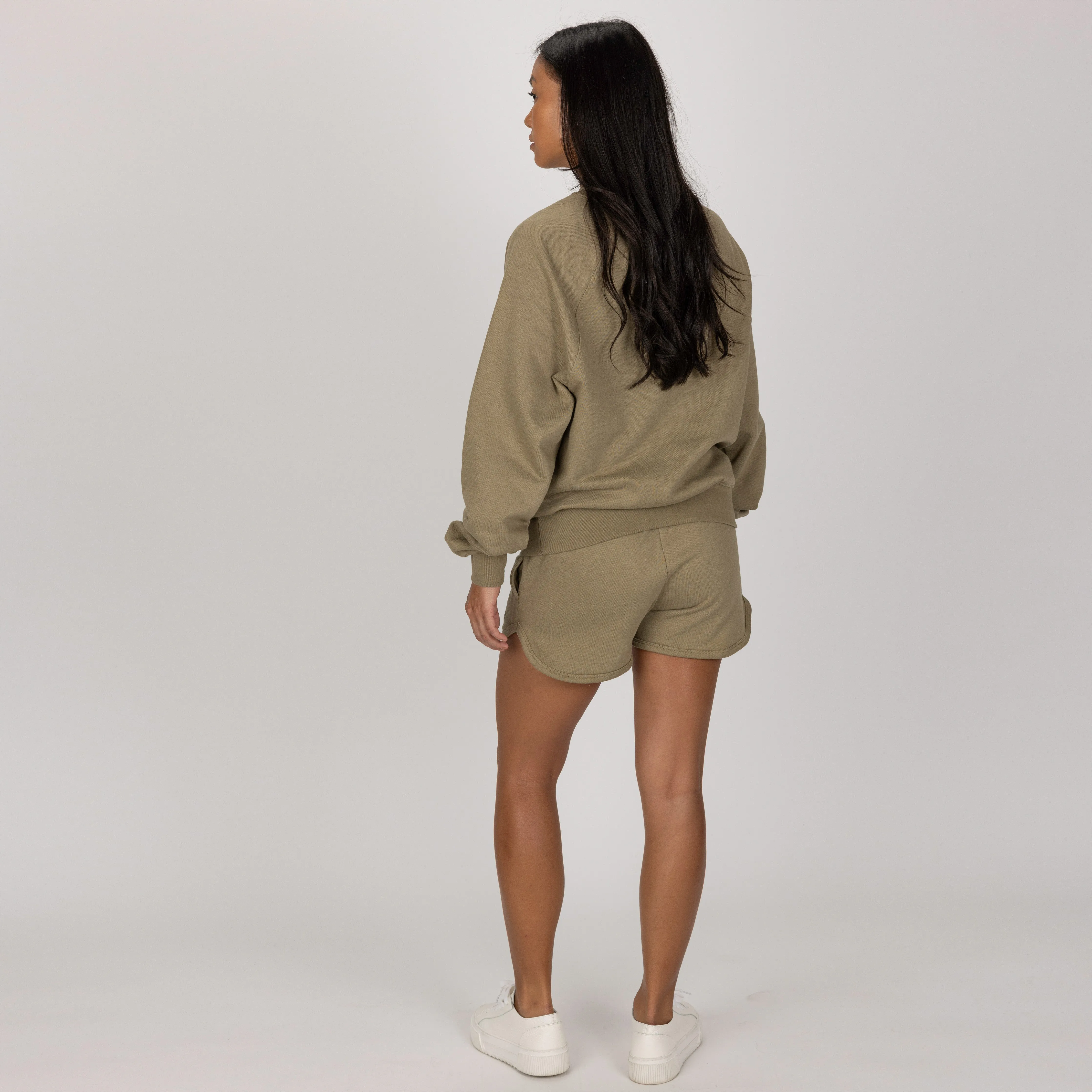 Womens Oversized Raglan Fleece Crew Sweatshirt - Elmwood