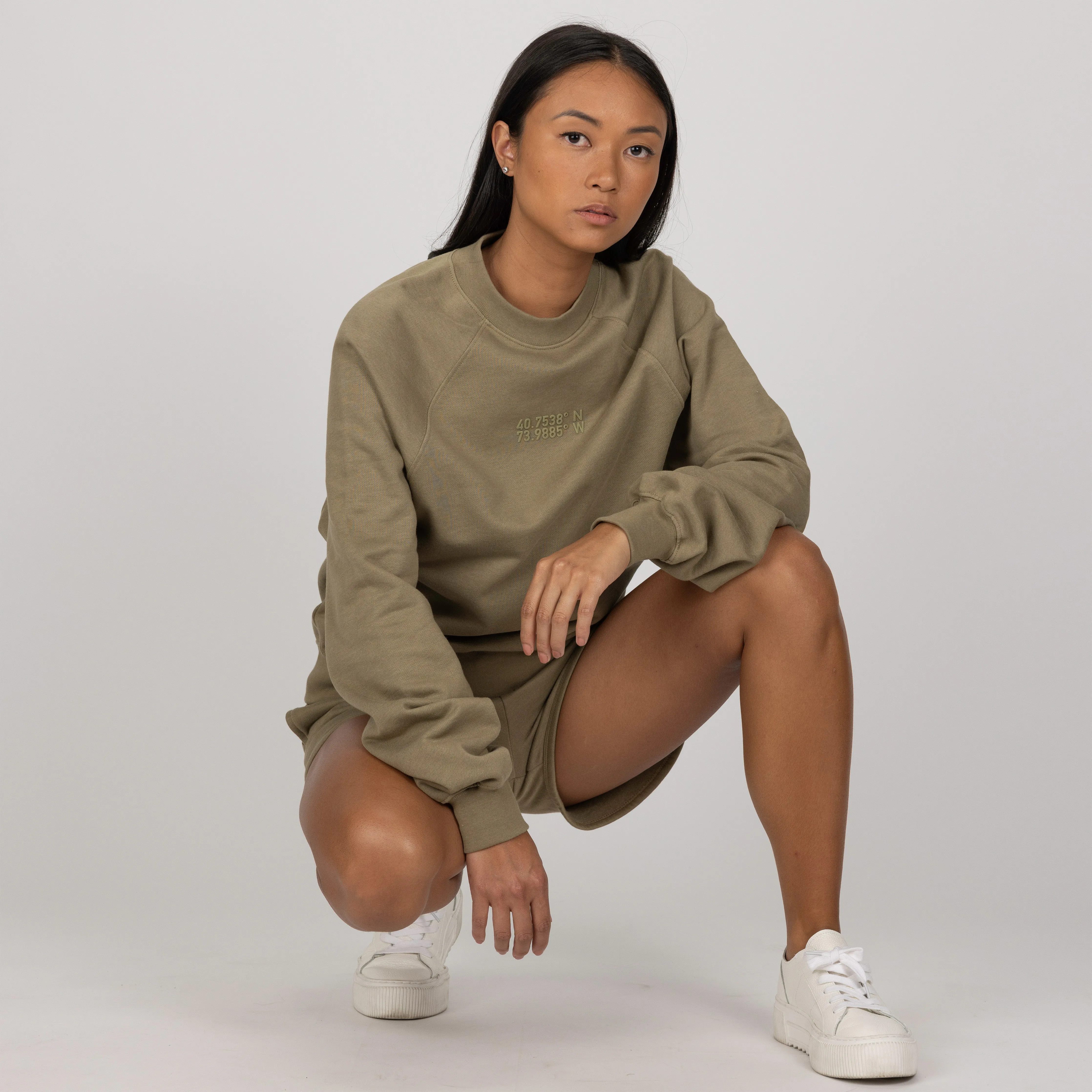 Womens Oversized Raglan Fleece Crew Sweatshirt - Elmwood
