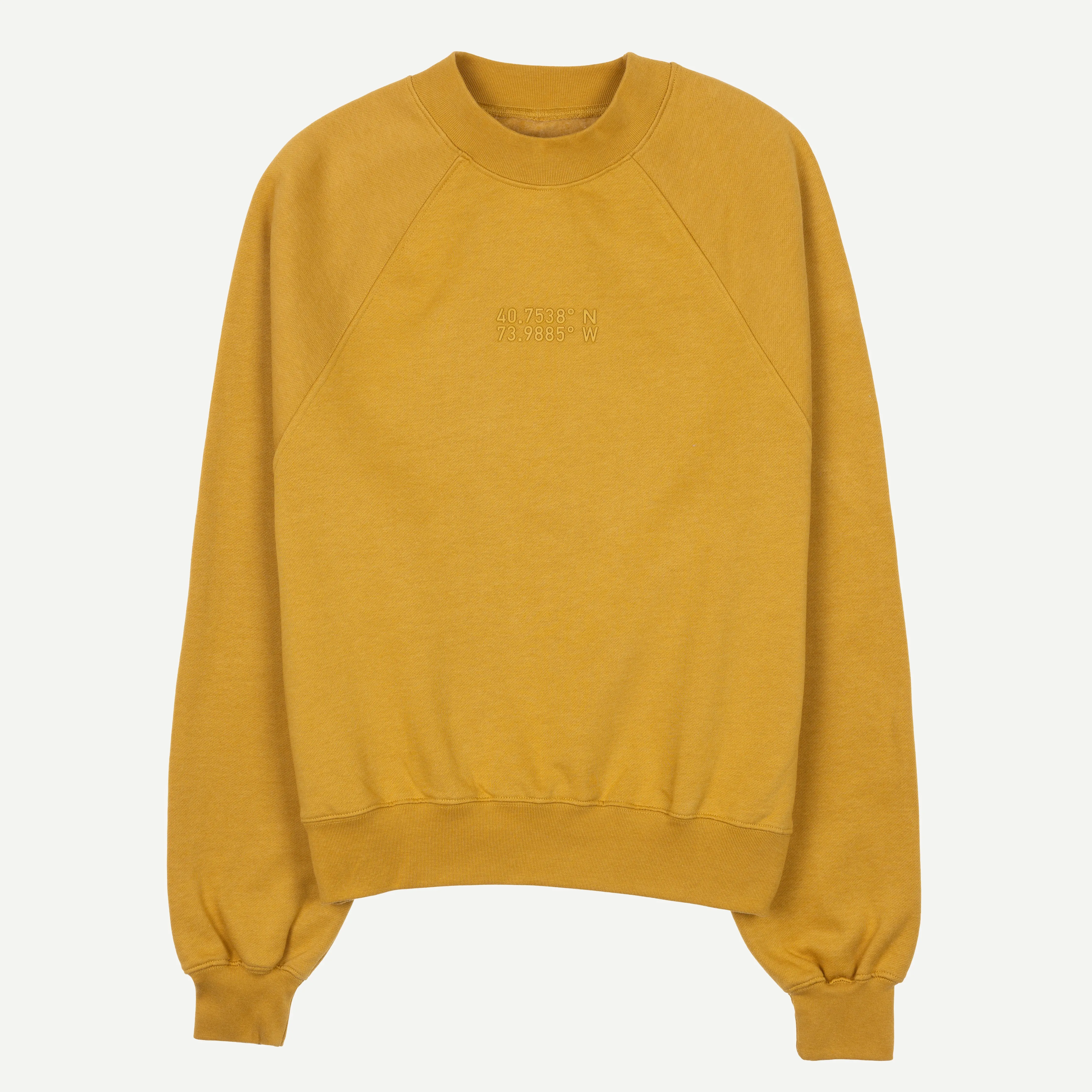 Womens Oversized Raglan Fleece Crew Sweatshirt - Honey Mustard