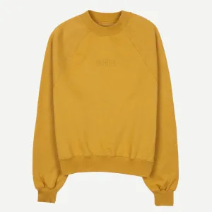 Womens Oversized Raglan Fleece Crew Sweatshirt - Honey Mustard