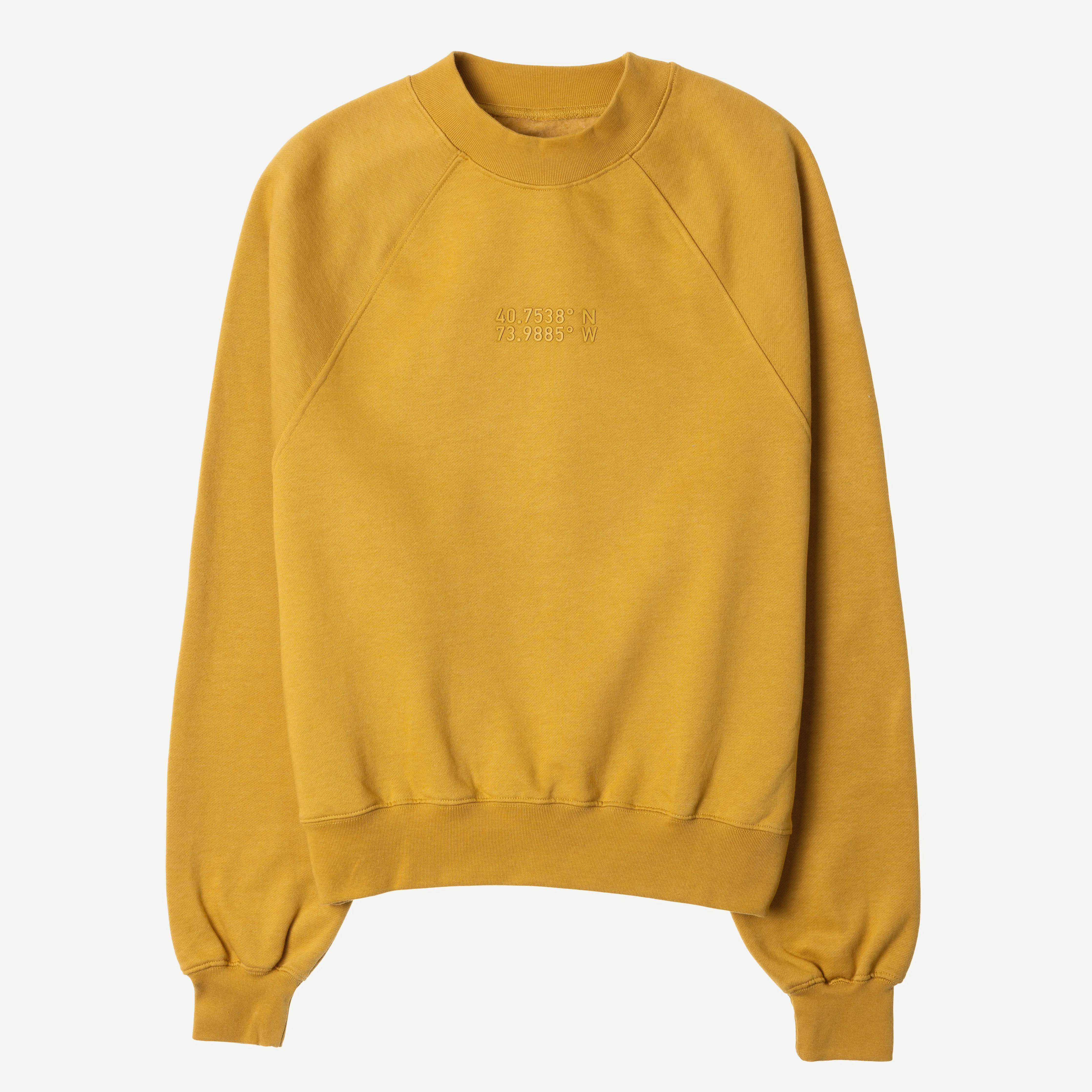 Womens Oversized Raglan Fleece Crew Sweatshirt - Honey Mustard