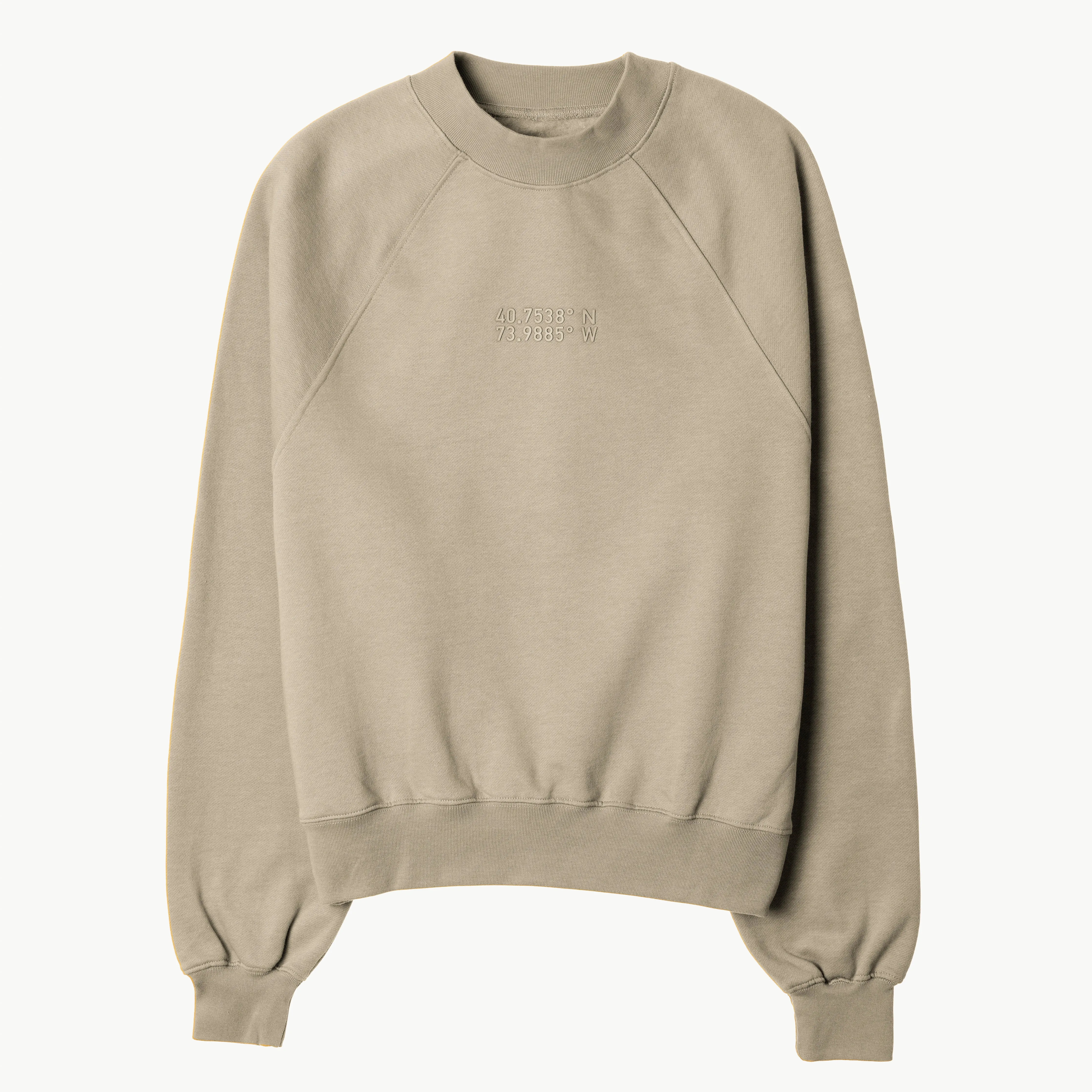Womens Oversized Raglan Fleece Crew Sweatshirt - Oatmeal