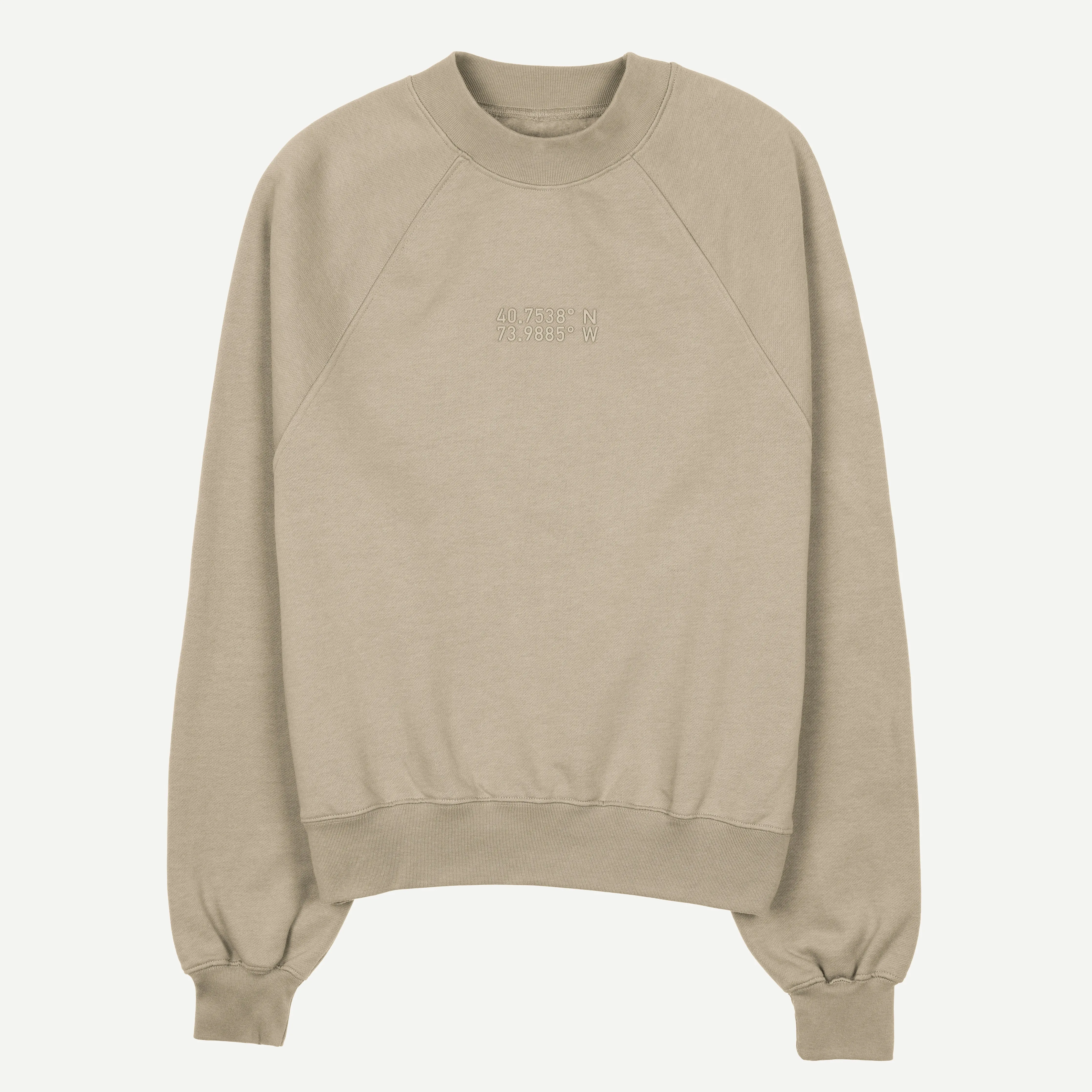 Womens Oversized Raglan Fleece Crew Sweatshirt - Oatmeal