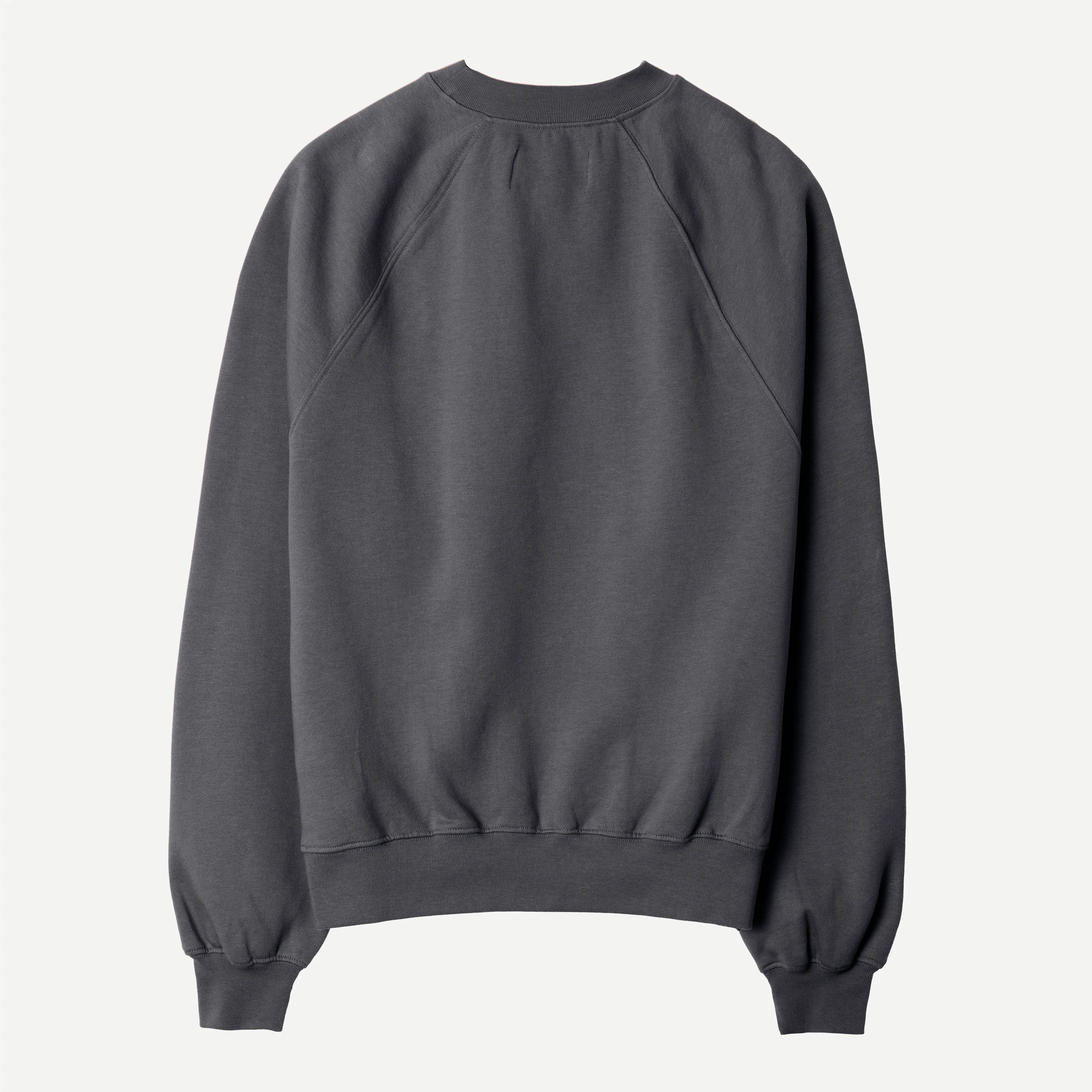 Womens Oversized Raglan Fleece Crew Sweatshirt - Woodland Grey