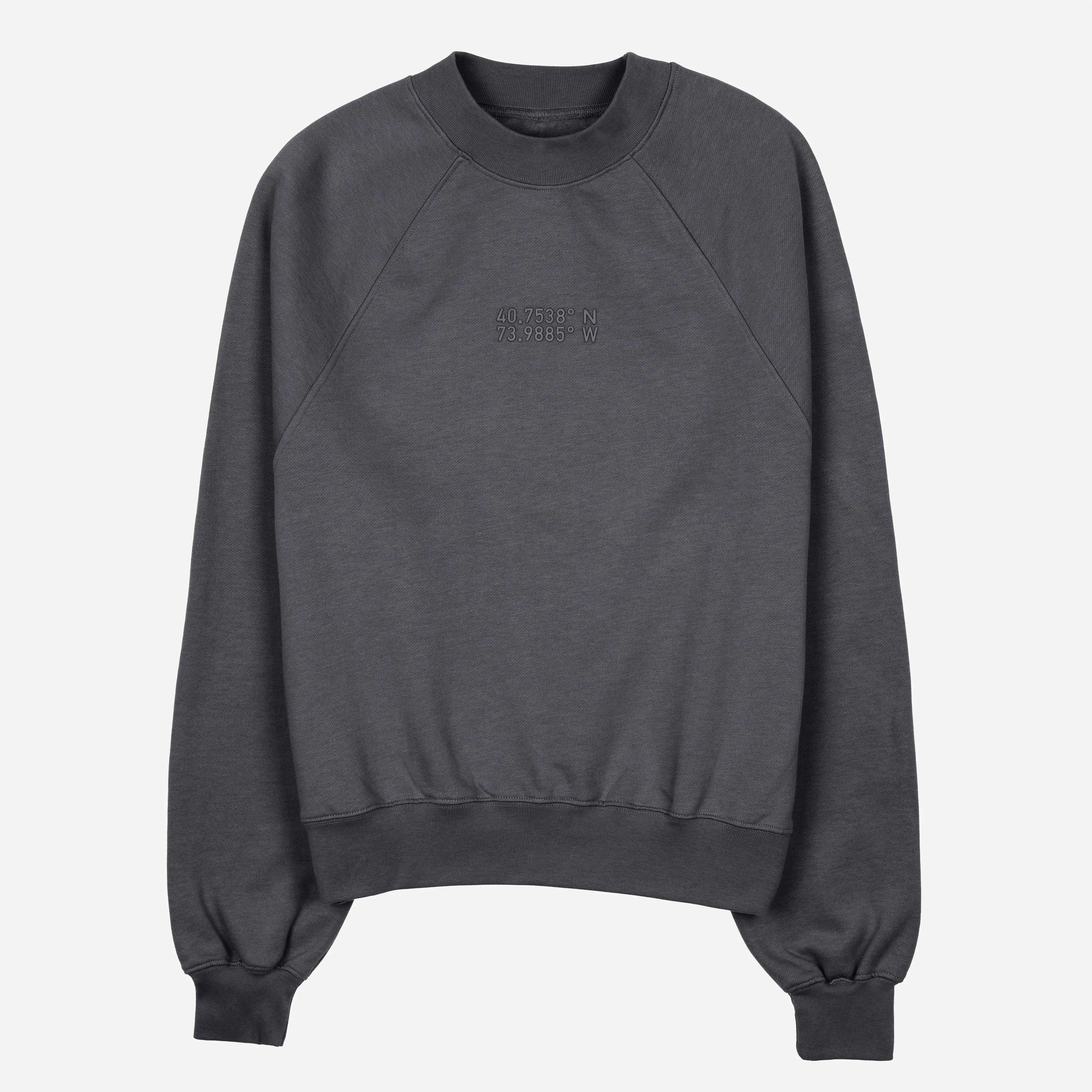 Womens Oversized Raglan Fleece Crew Sweatshirt - Woodland Grey