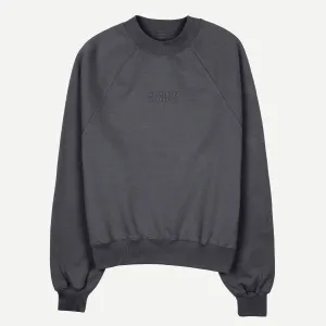 Womens Oversized Raglan Fleece Crew Sweatshirt - Woodland Grey
