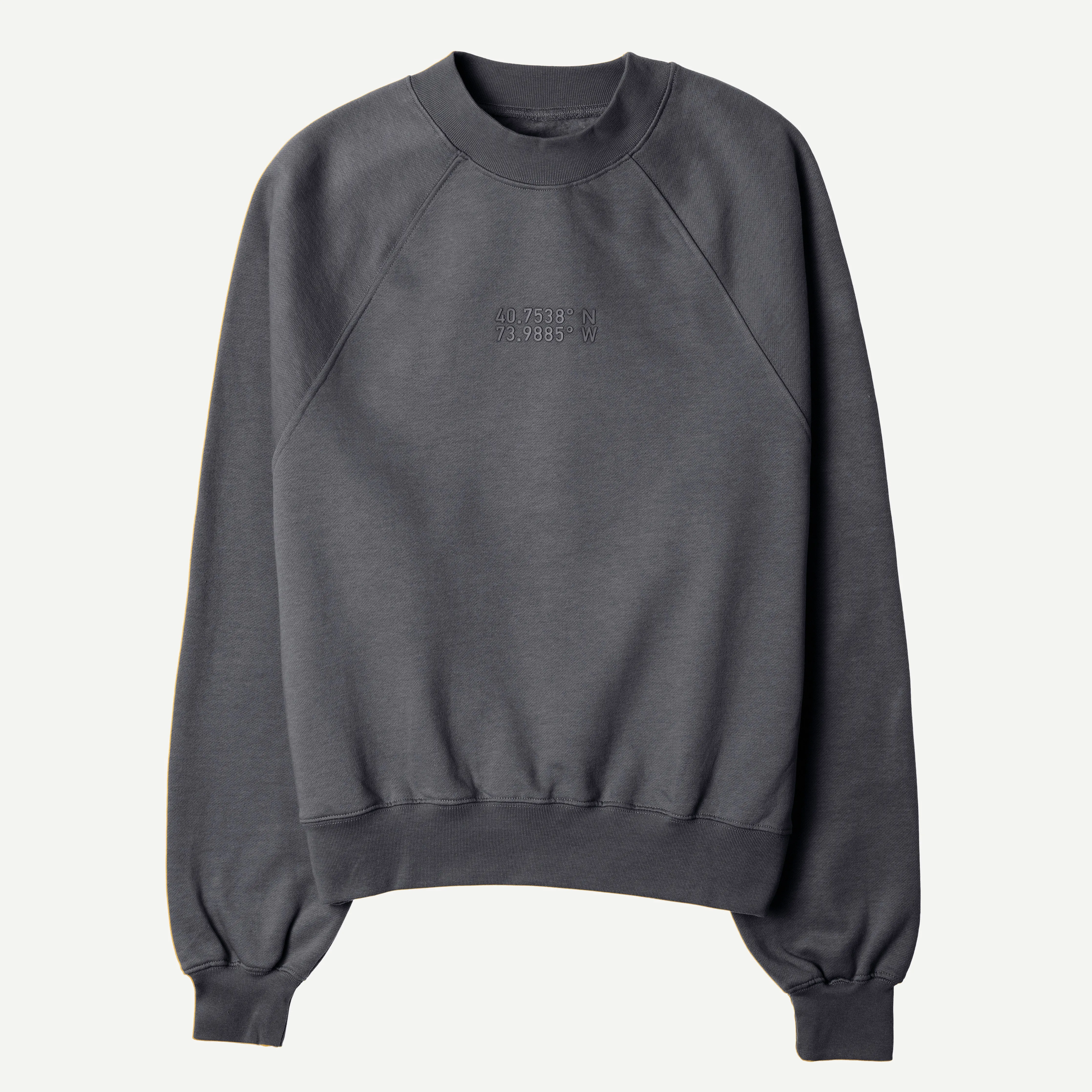 Womens Oversized Raglan Fleece Crew Sweatshirt - Woodland Grey