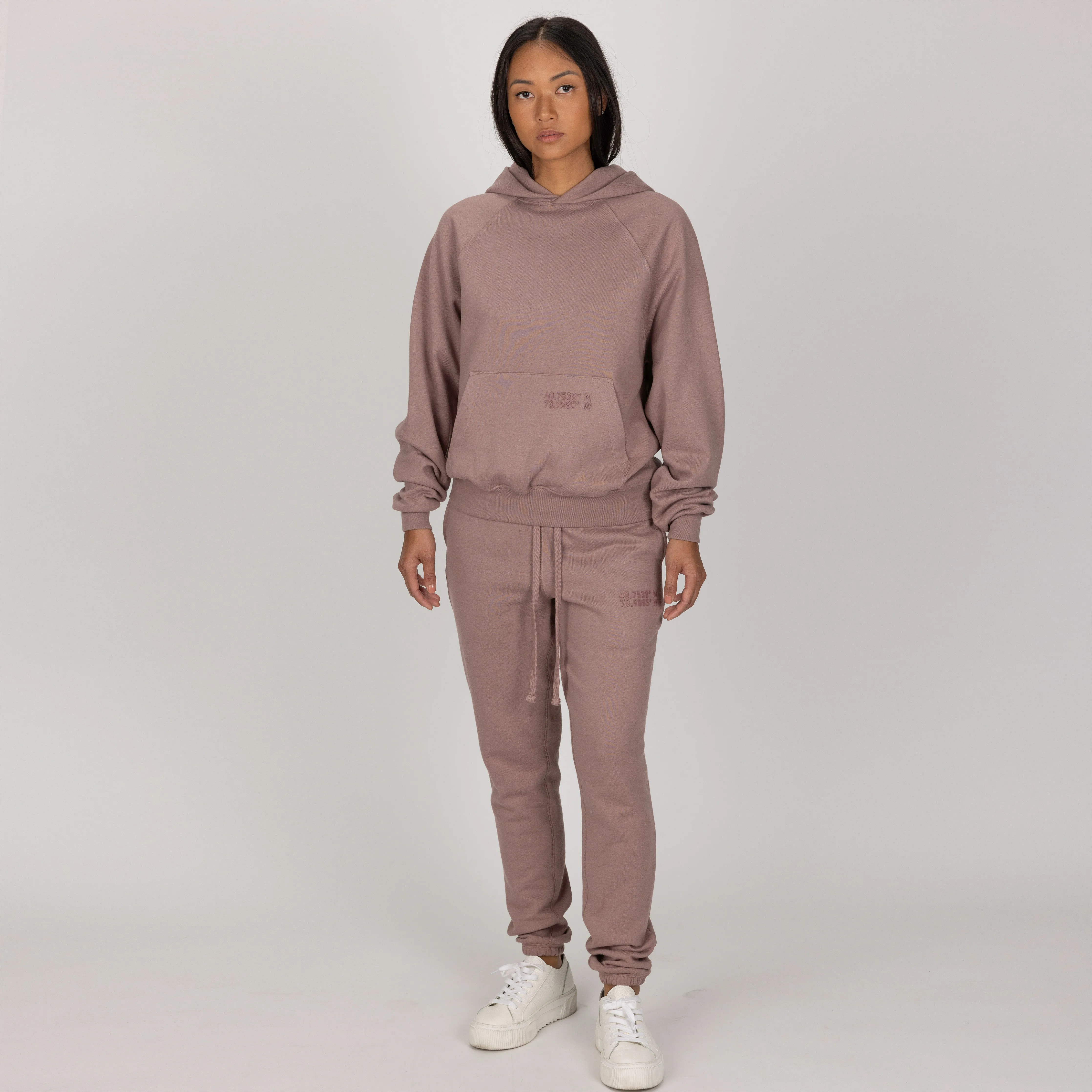 Womens Oversized Raglan Fleece Hoodie - Antler
