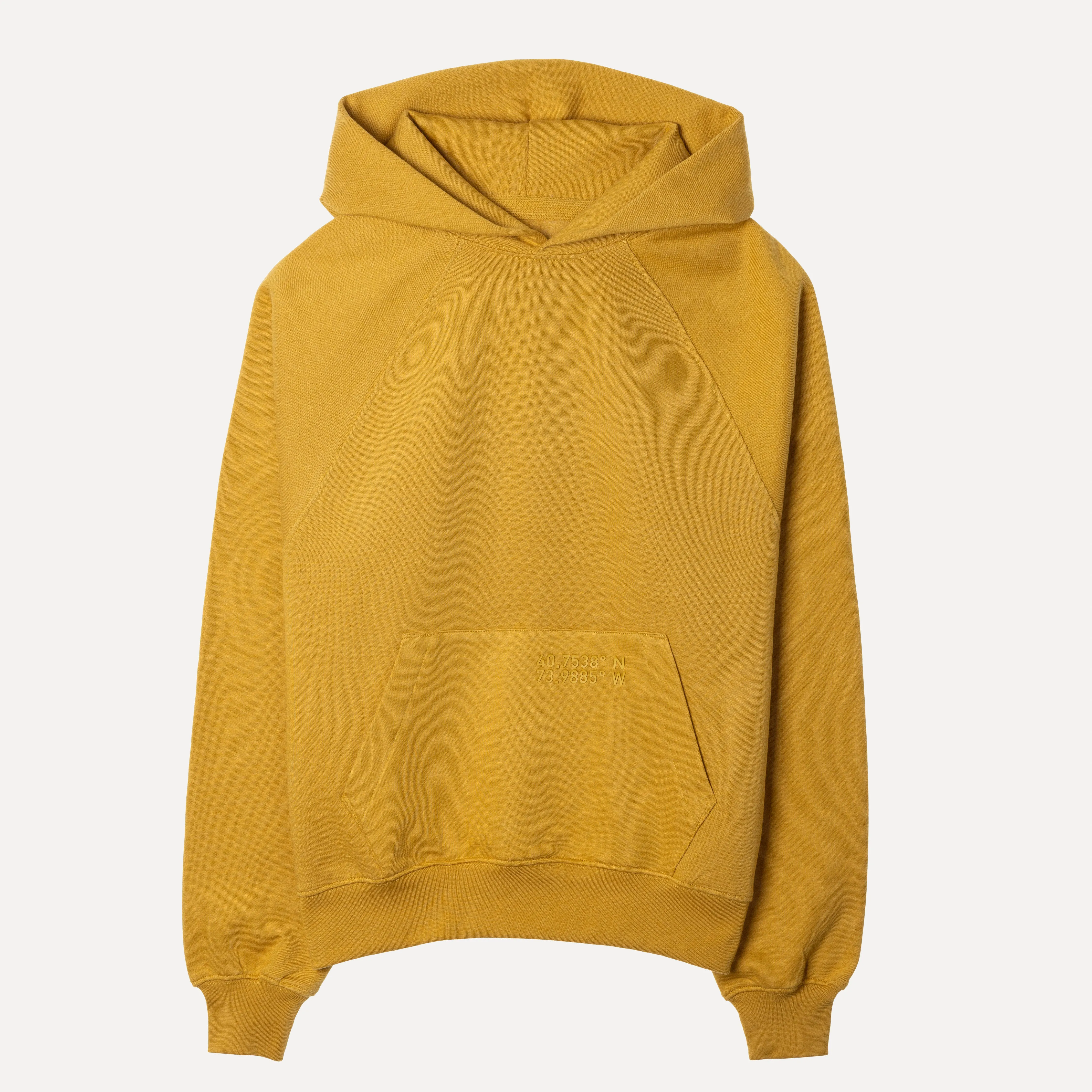 Womens Oversized Raglan Fleece Hoodie - Honey Mustard