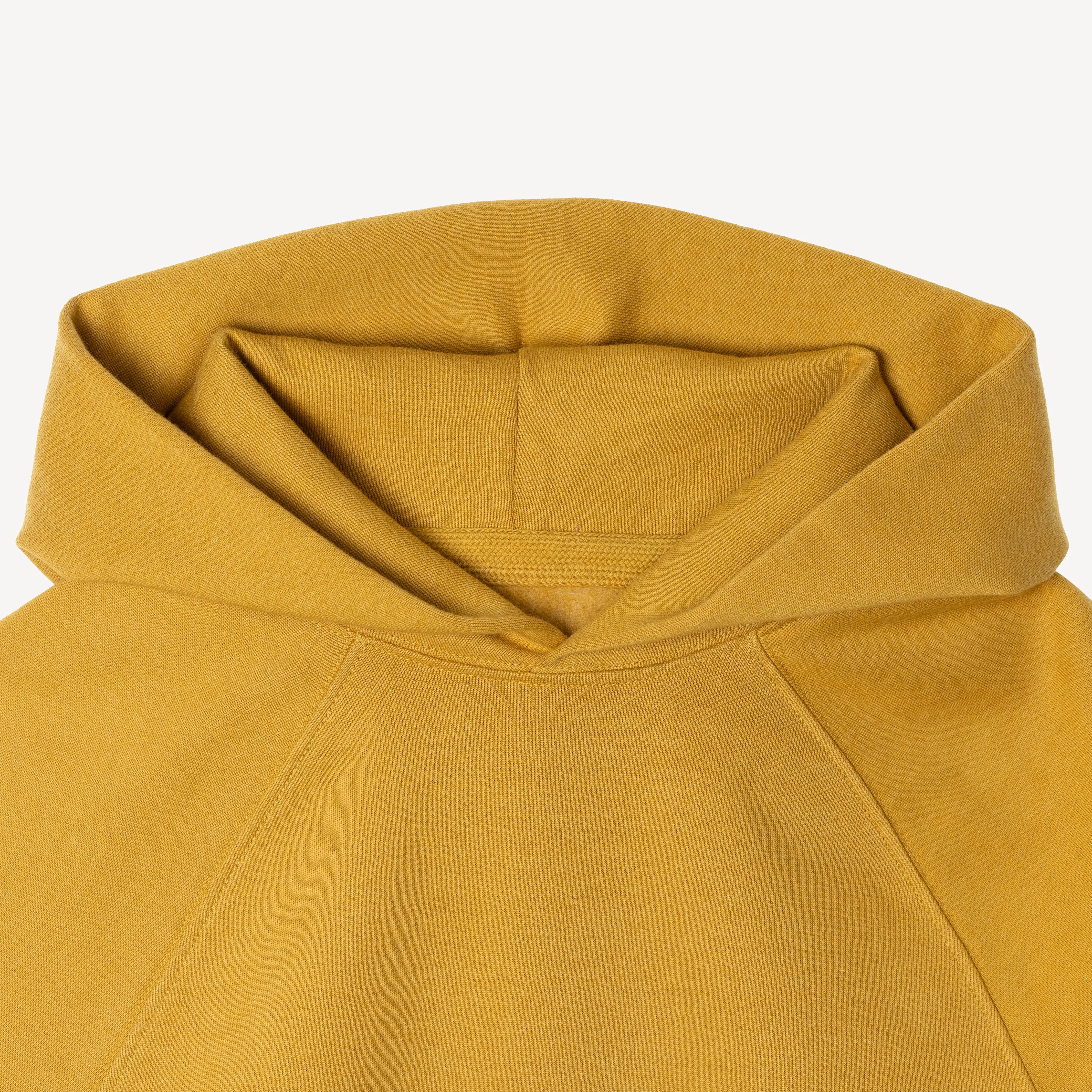 Womens Oversized Raglan Fleece Hoodie - Honey Mustard