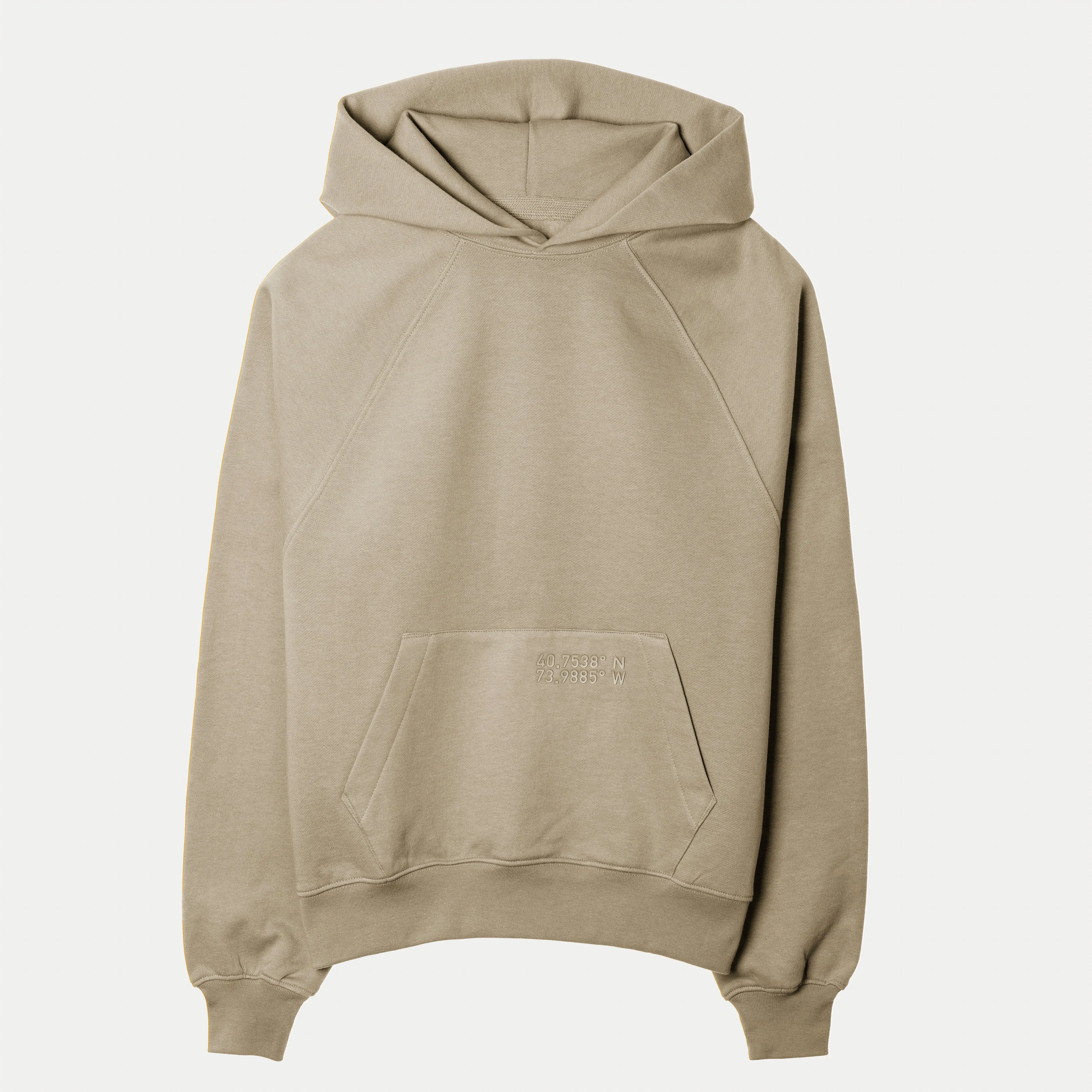 Womens Oversized Raglan Fleece Hoodie - Oatmeal