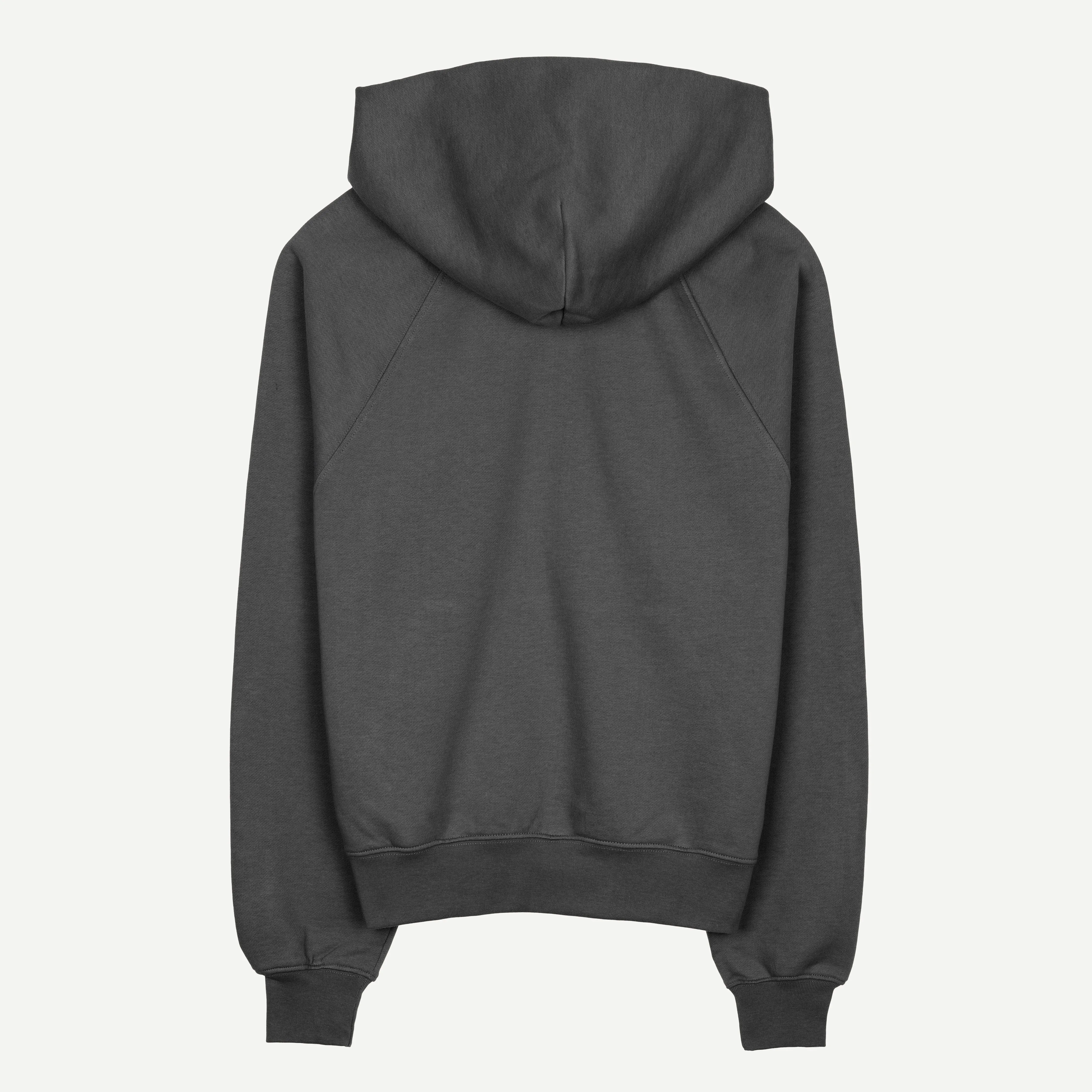 Womens Oversized Raglan Fleece Hoodie - Woodland Grey