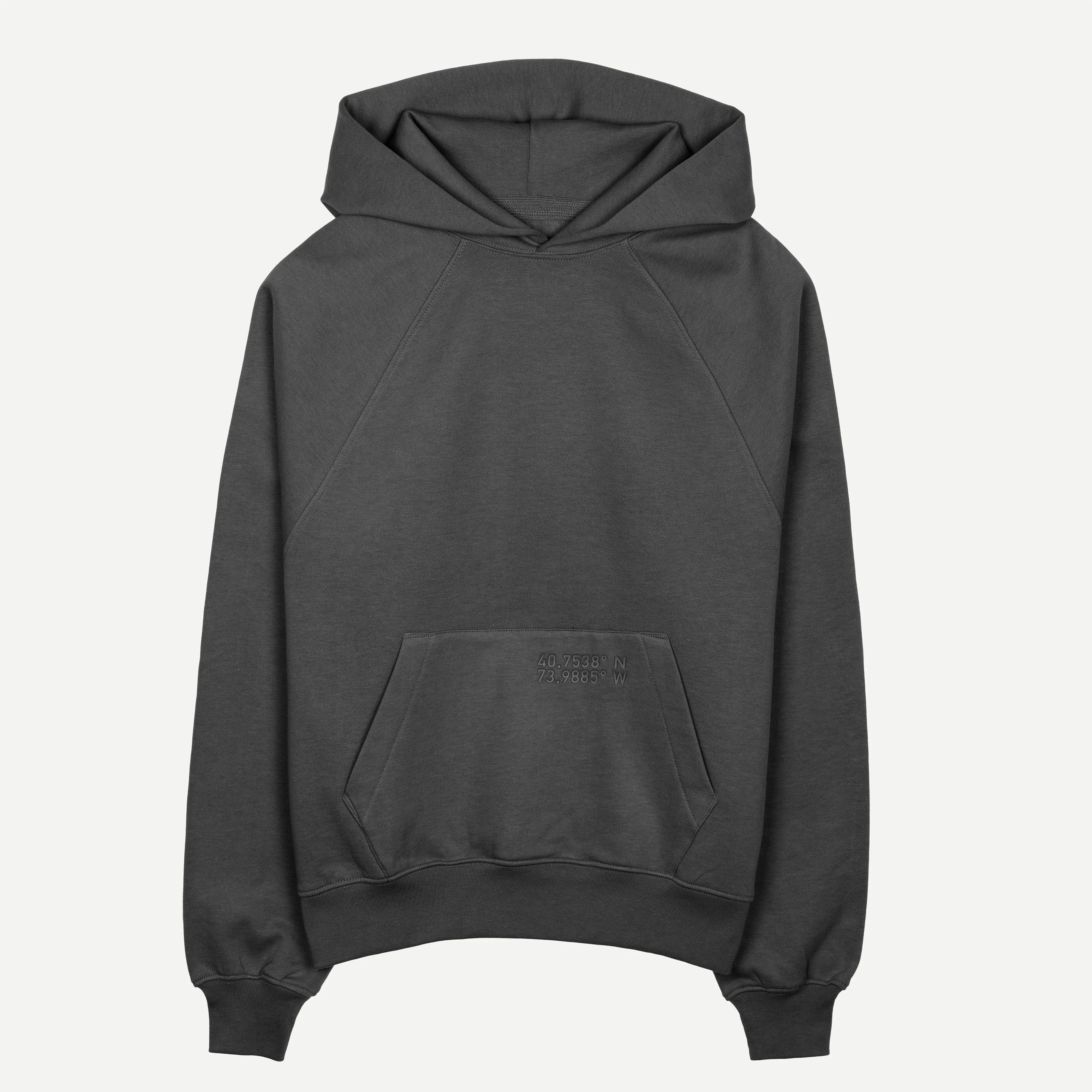 Womens Oversized Raglan Fleece Hoodie - Woodland Grey