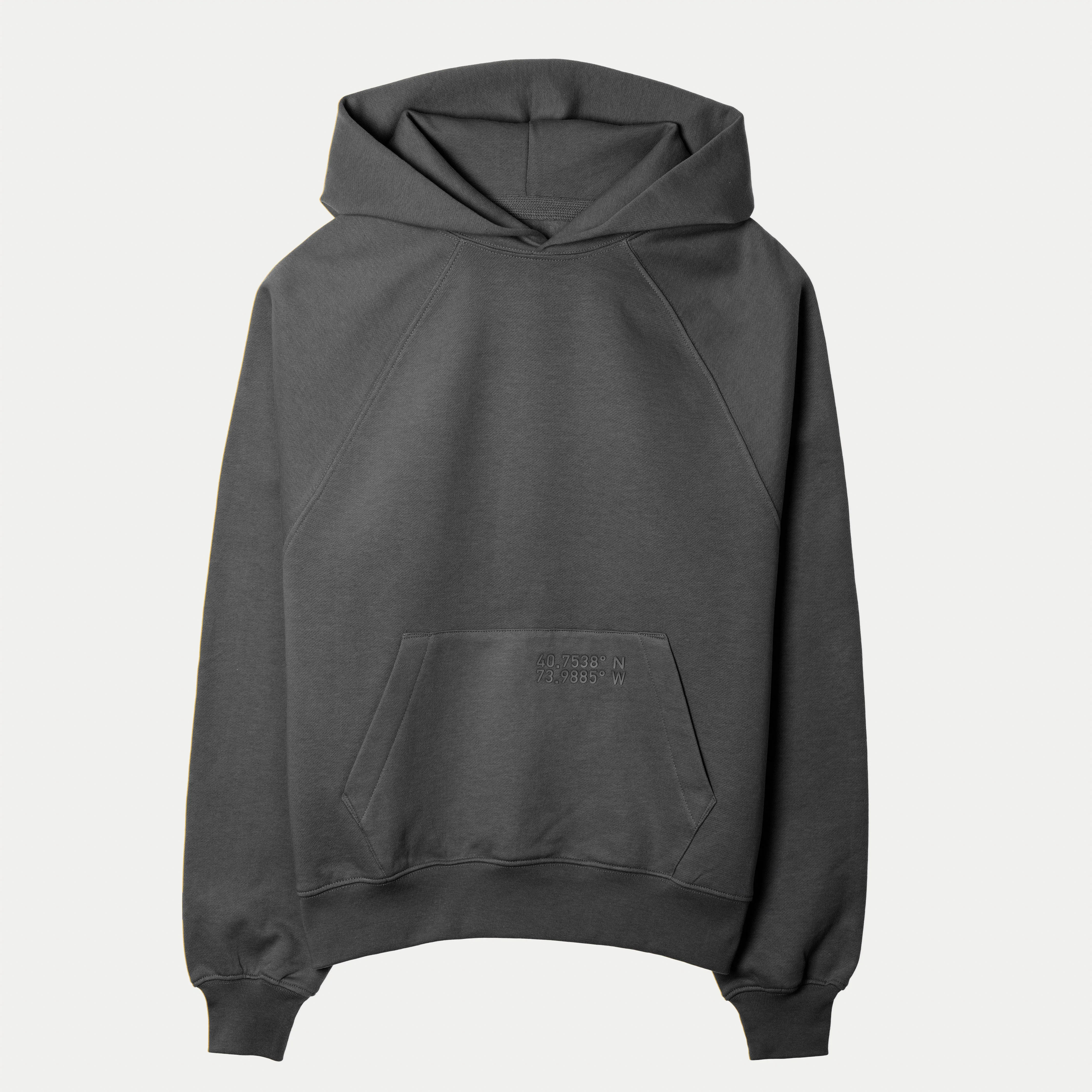 Womens Oversized Raglan Fleece Hoodie - Woodland Grey