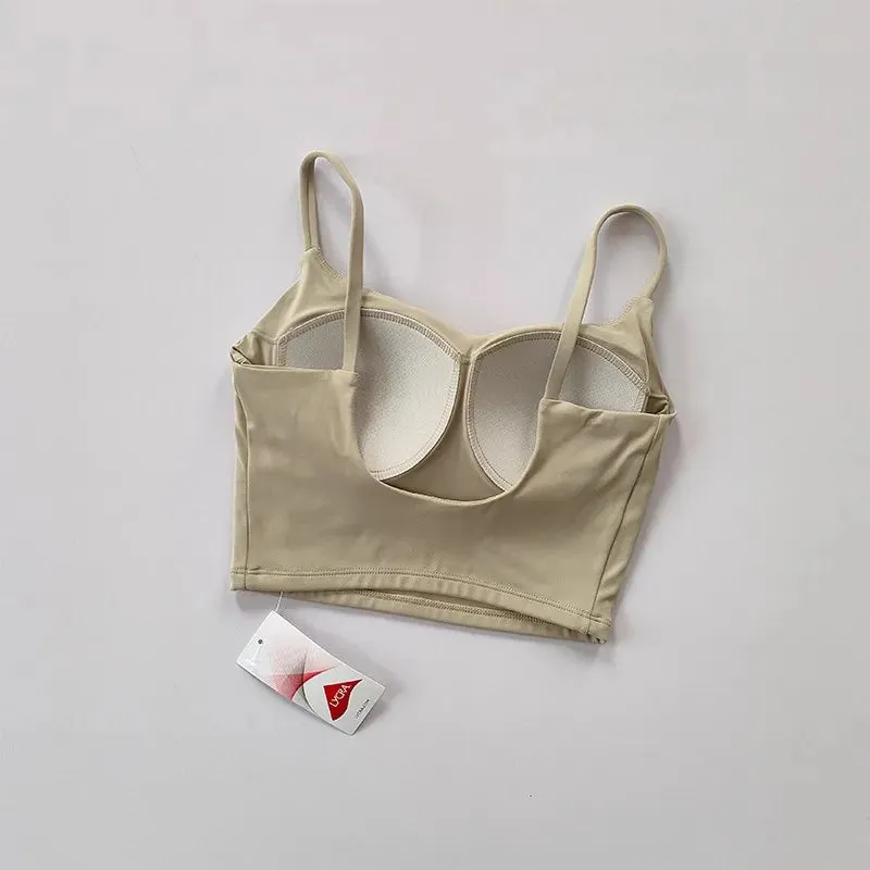 Women's Push-Up Fitness Yoga Bra - Breathable Running Vest - Gym Sports Bra with Pad